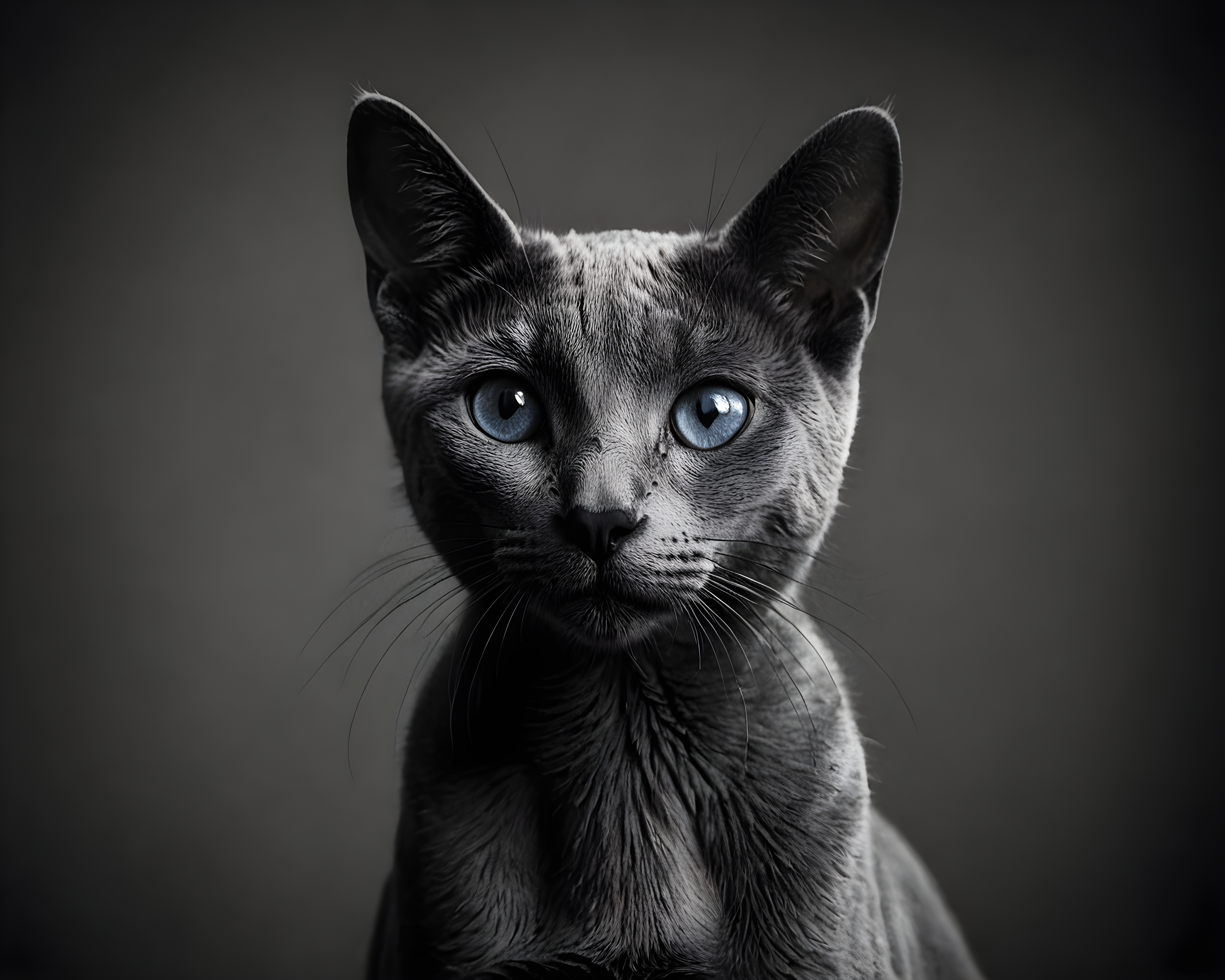 Russian Blue — Black & White (Aesthetic)
