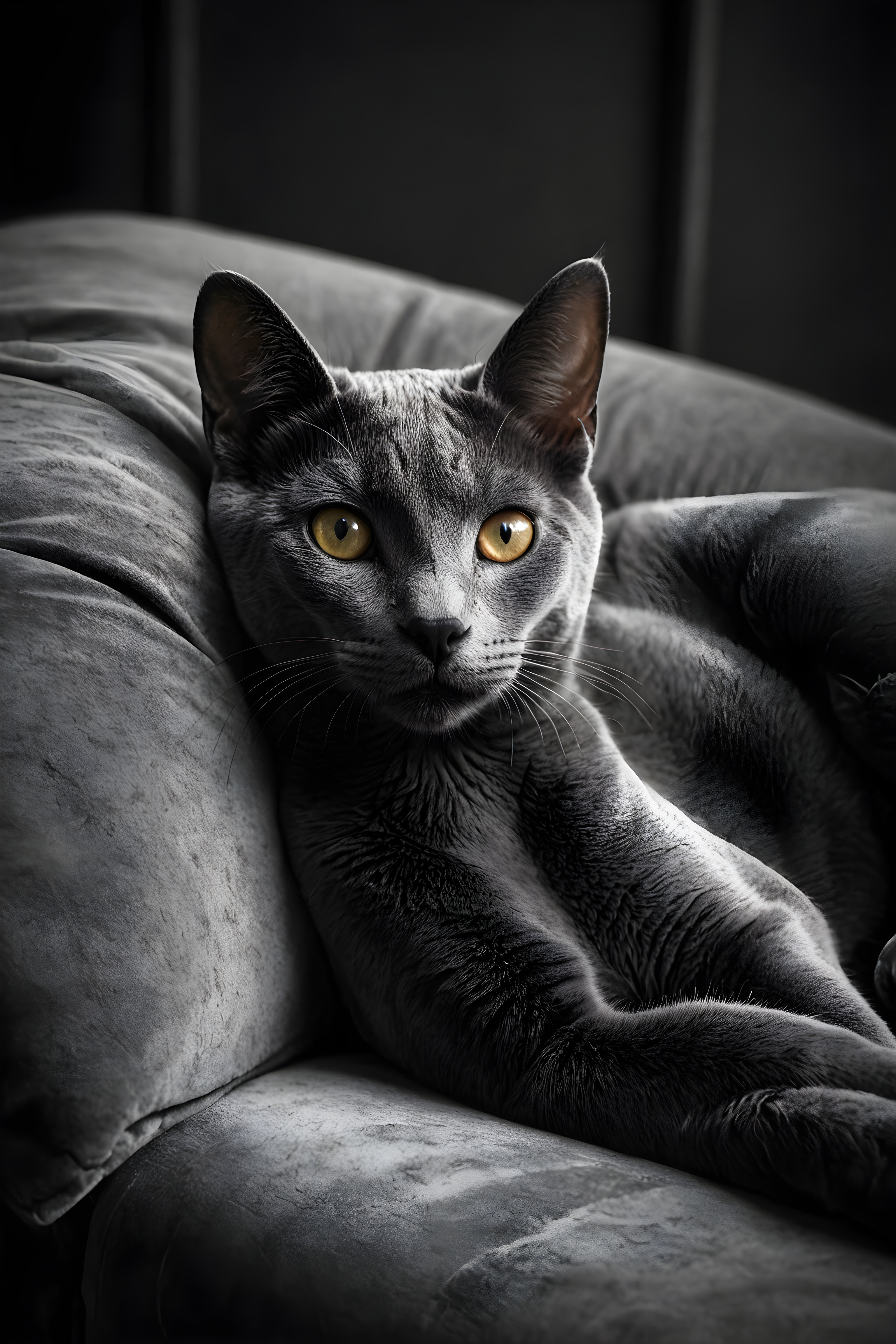 Russian Blue — Black & White (Luxury)
