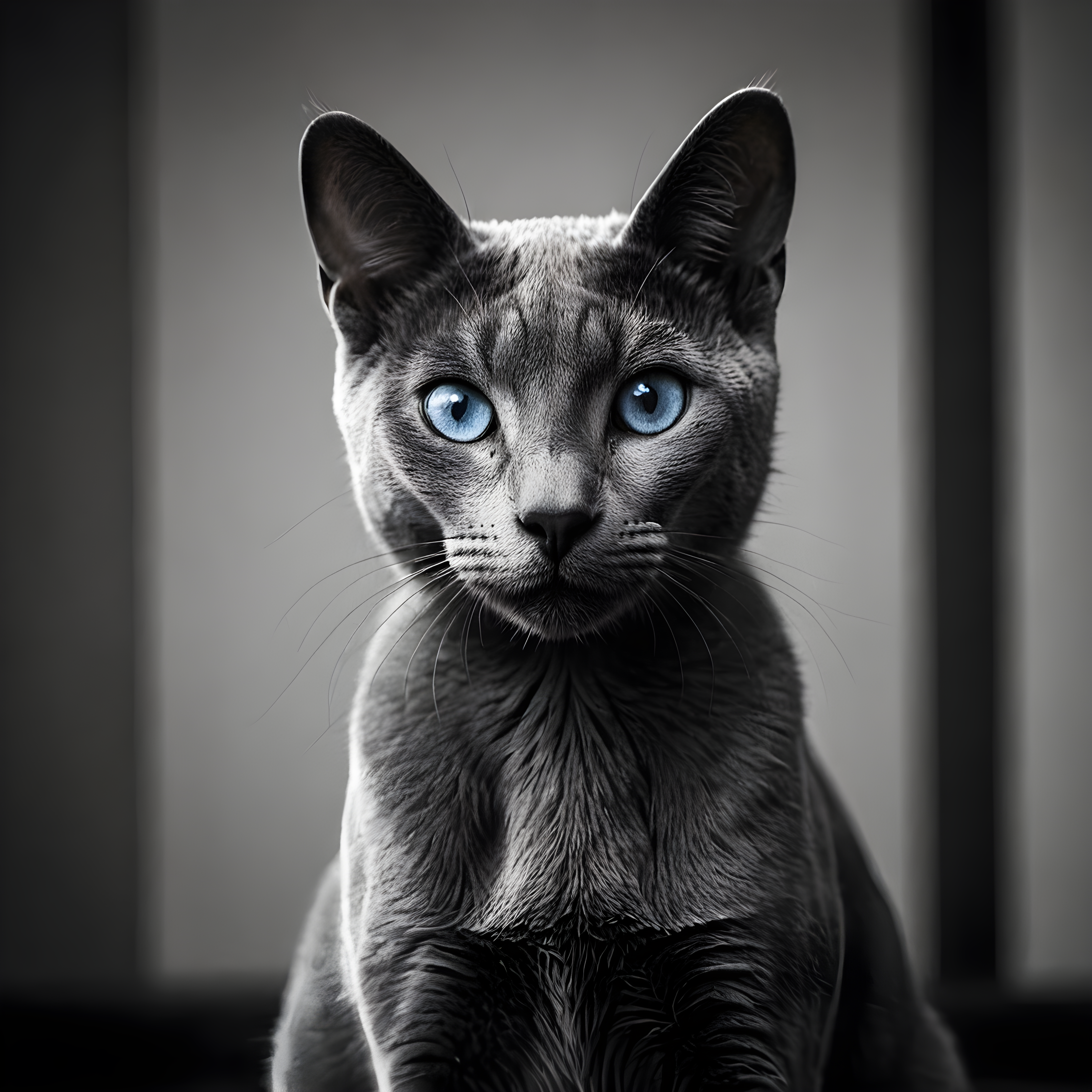 Russian Blue — Black & White (Motivational)