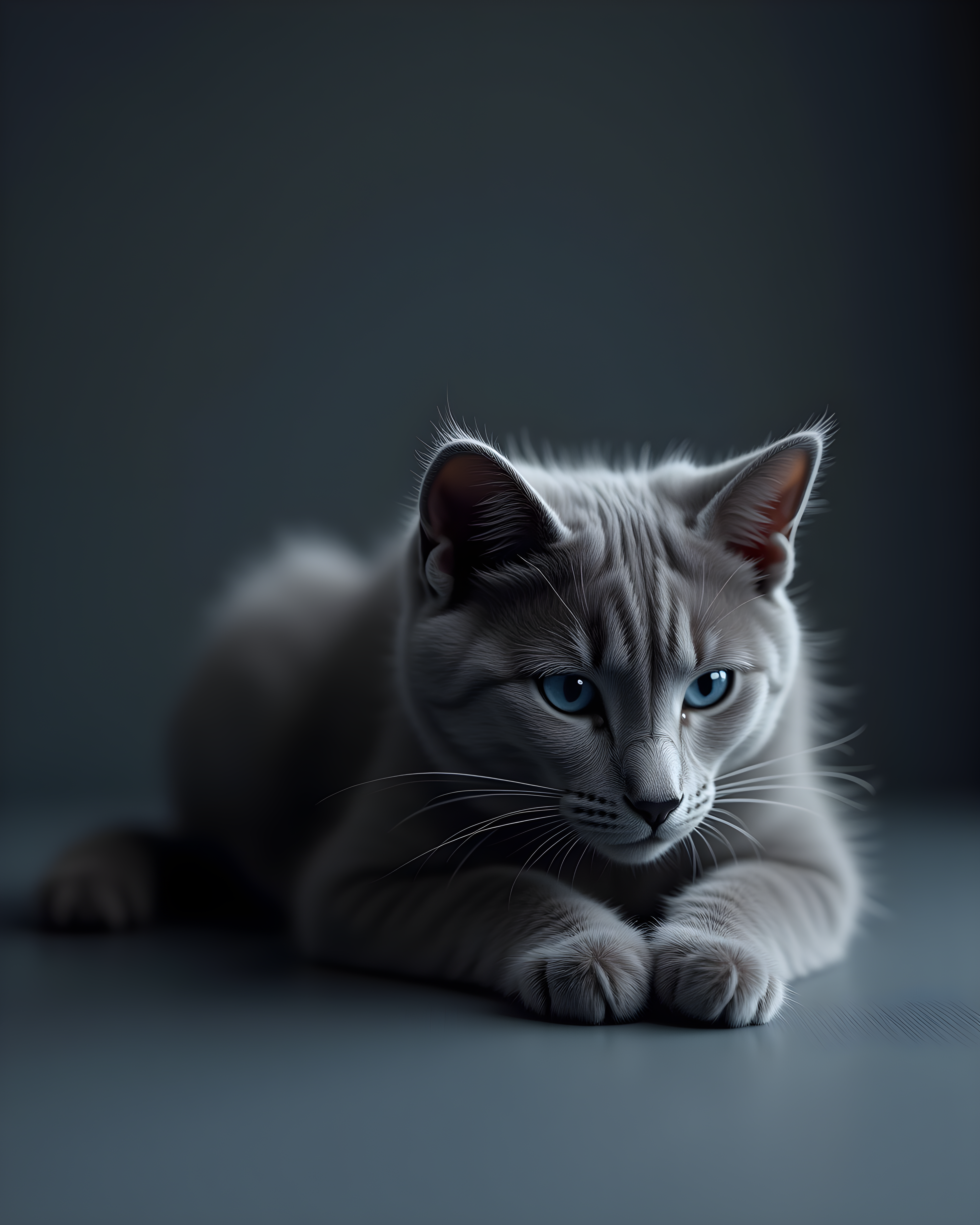 Russian Blue — Hyper-Realistic (Energetic)