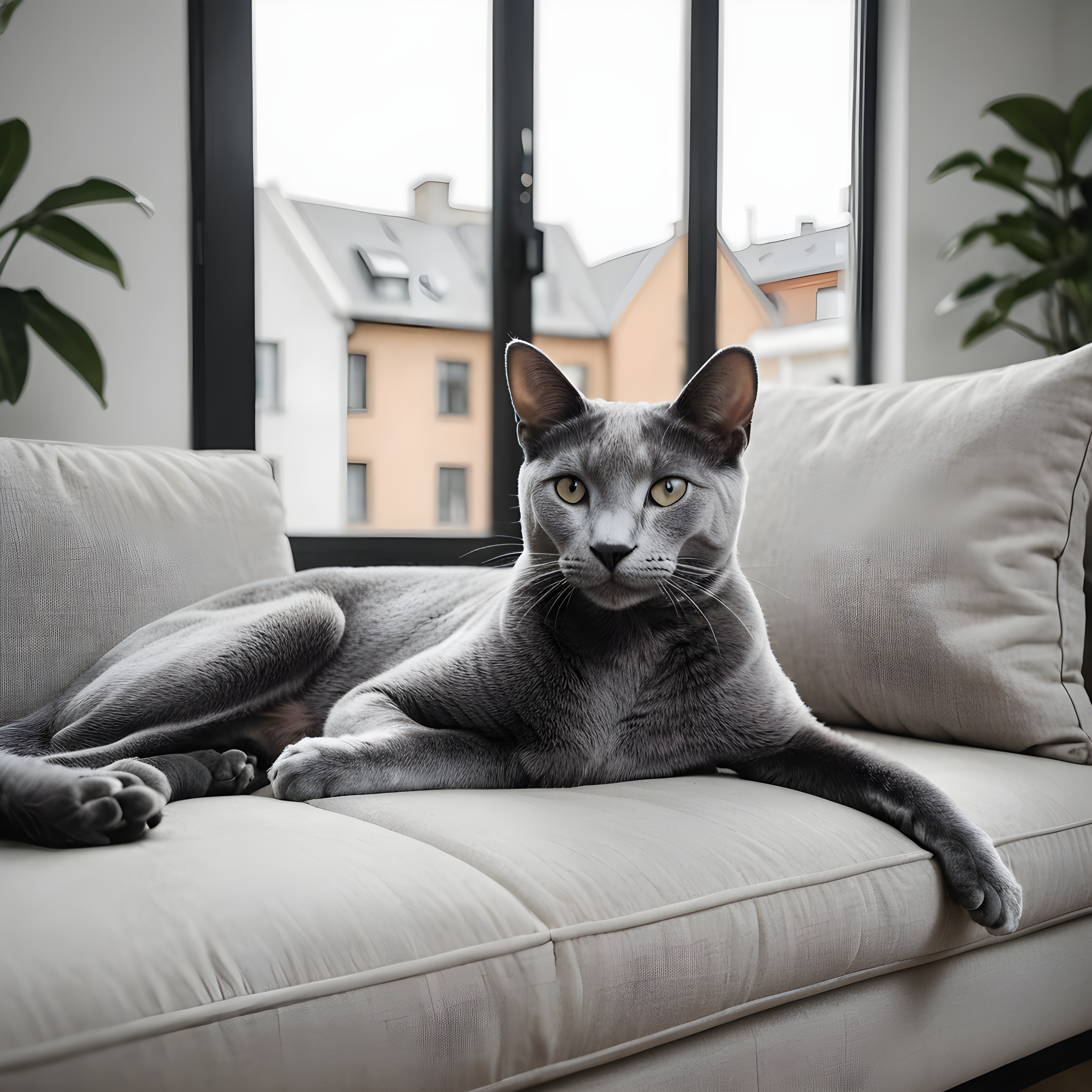 Russian Blue — Minimalist Line Art (Lifestyle)