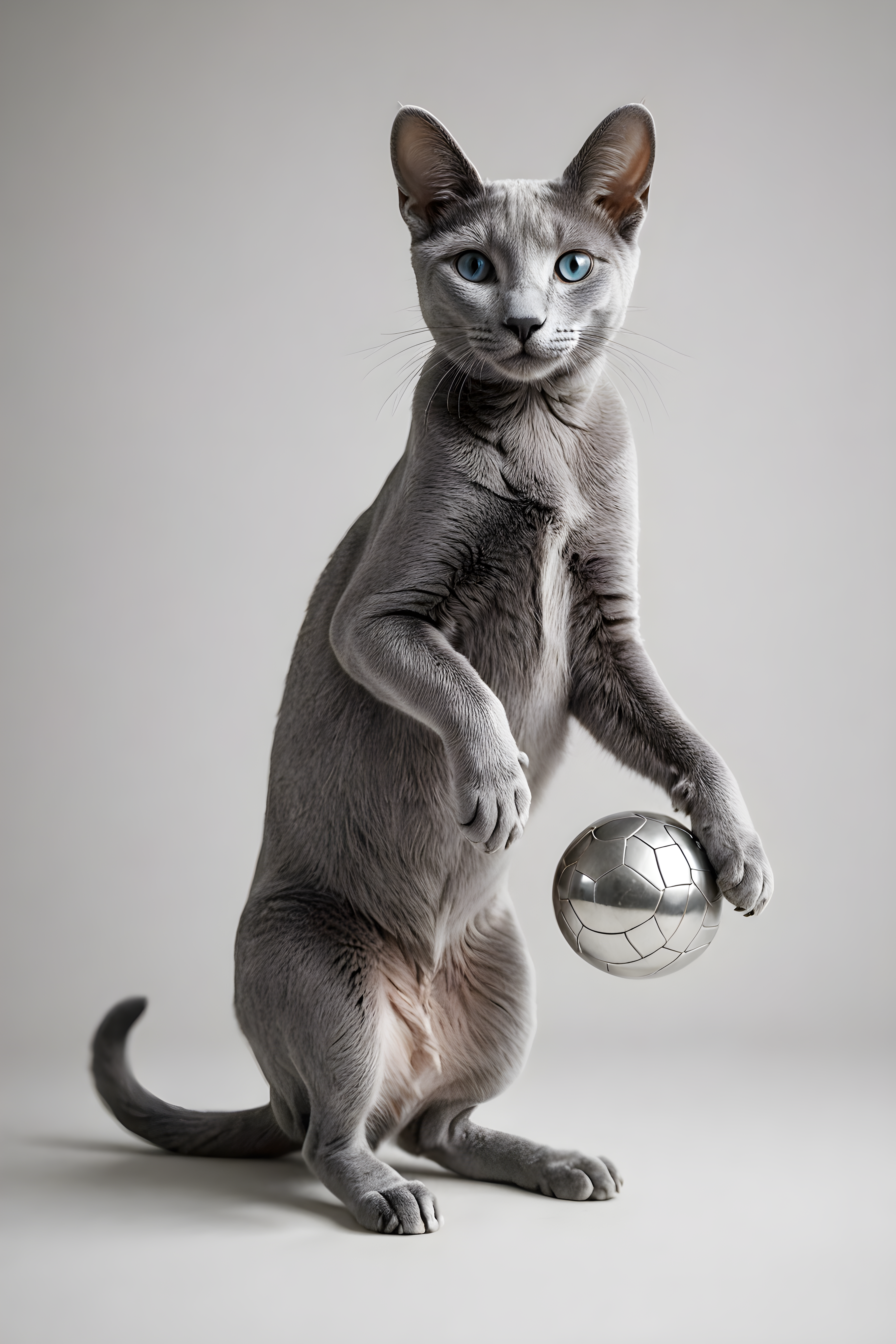 Russian Blue — Minimalist Line Art (Playful)