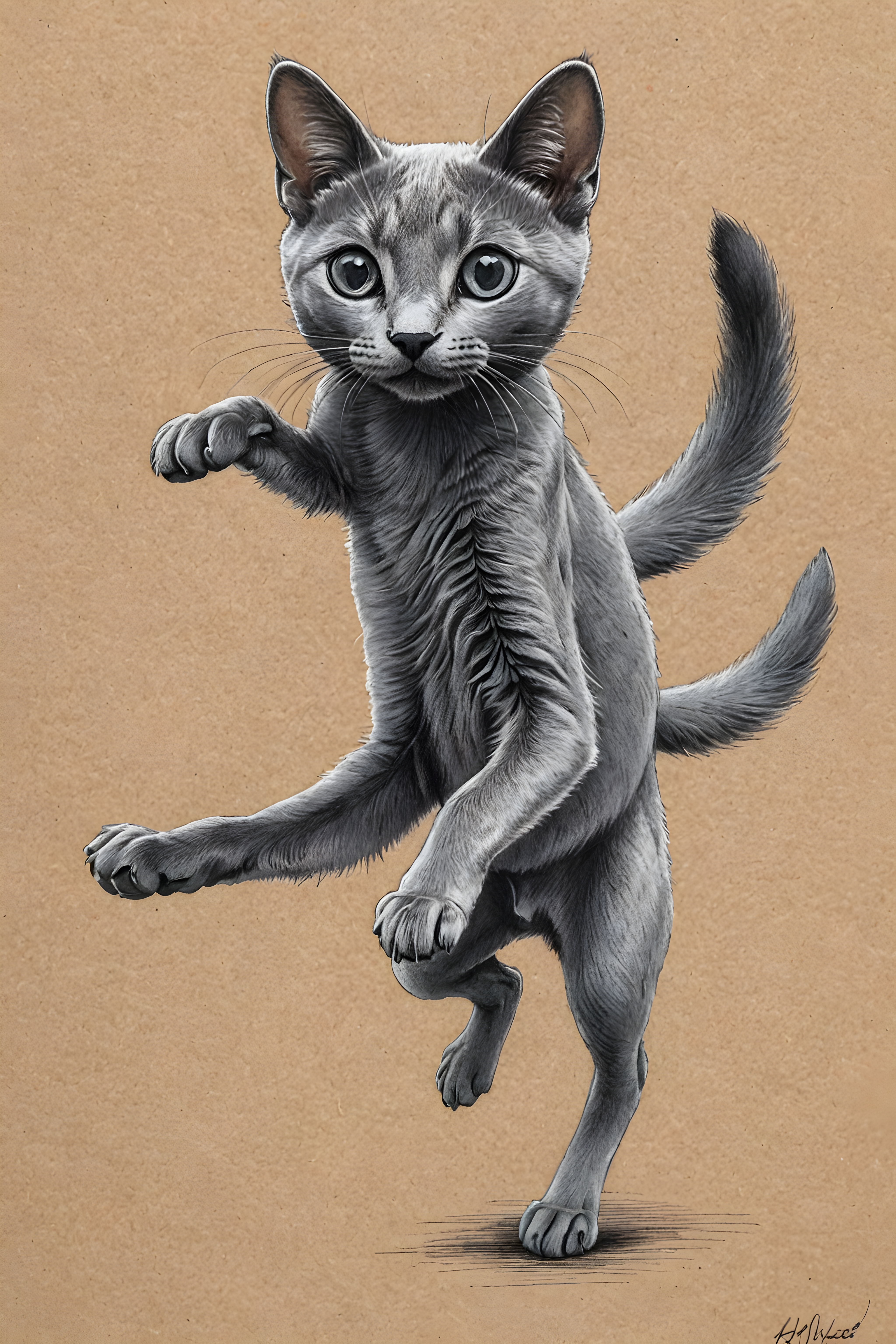 Russian Blue — Pencil Sketch (Cute)