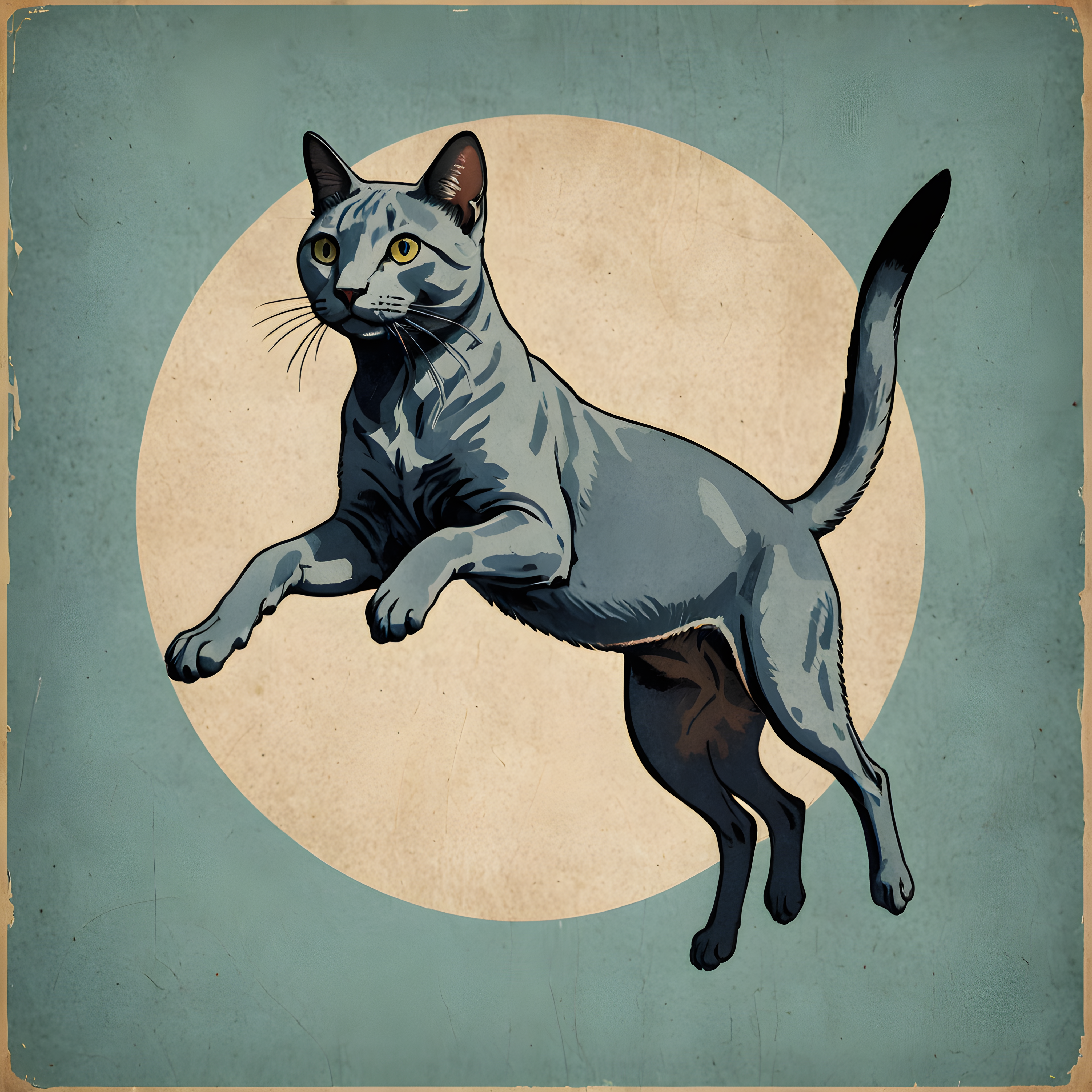 Russian Blue — Vintage Poster (Aesthetic)