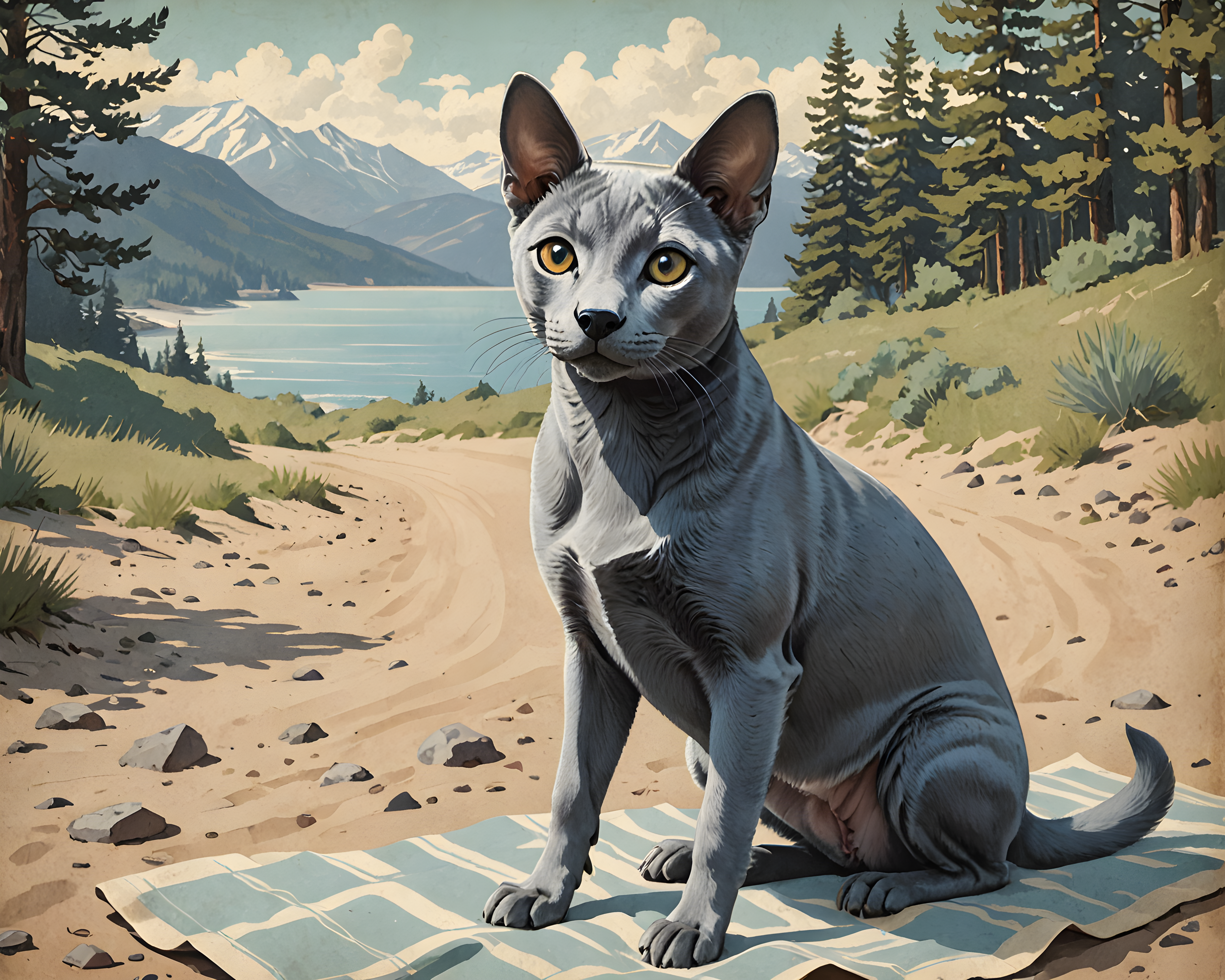 Russian Blue — Vintage Poster (Cute)