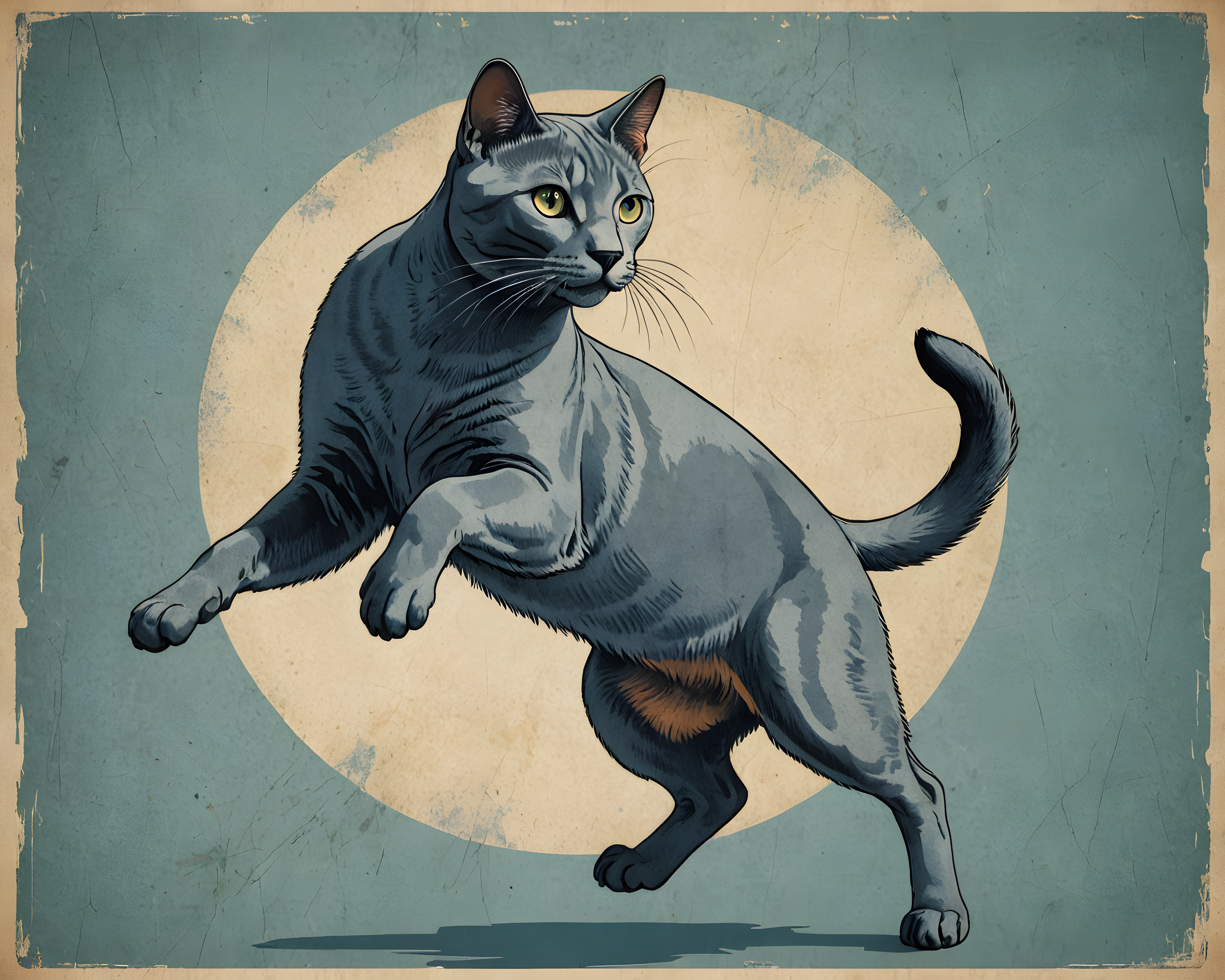 Russian Blue — Vintage Poster (Emotional)