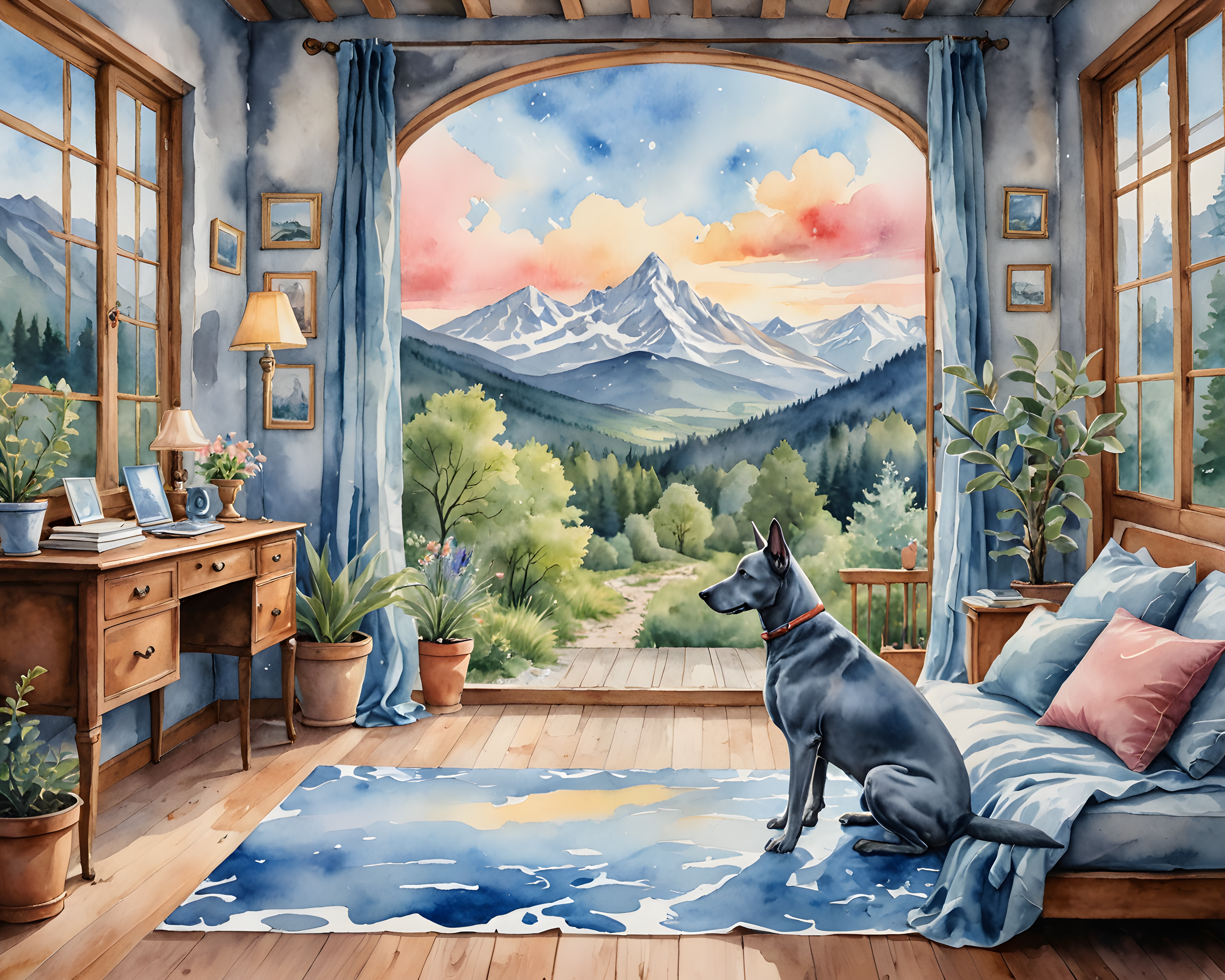 Russian Blue — Watercolor (Fantasy)