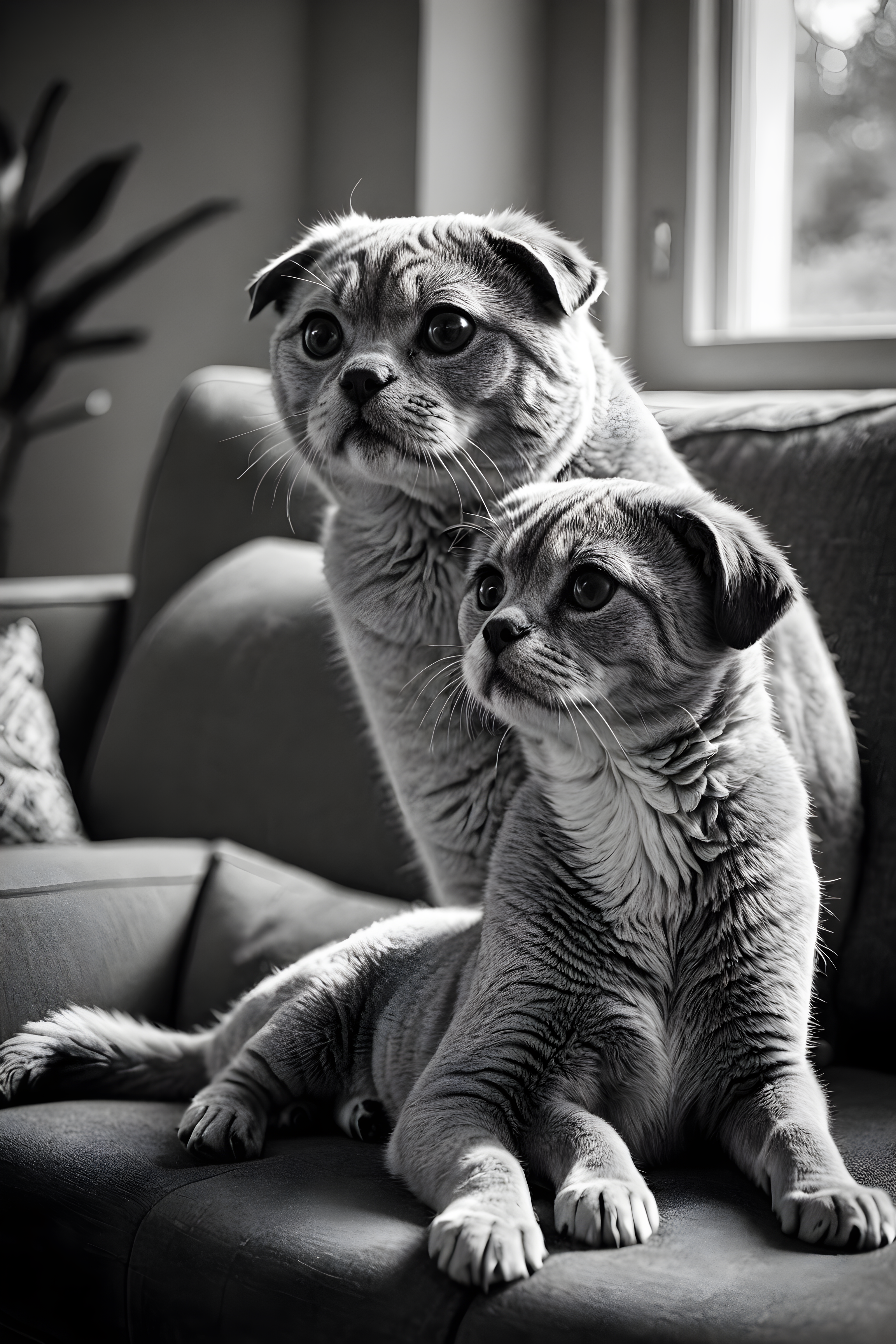 Scottish Fold — Black & White (Lifestyle)