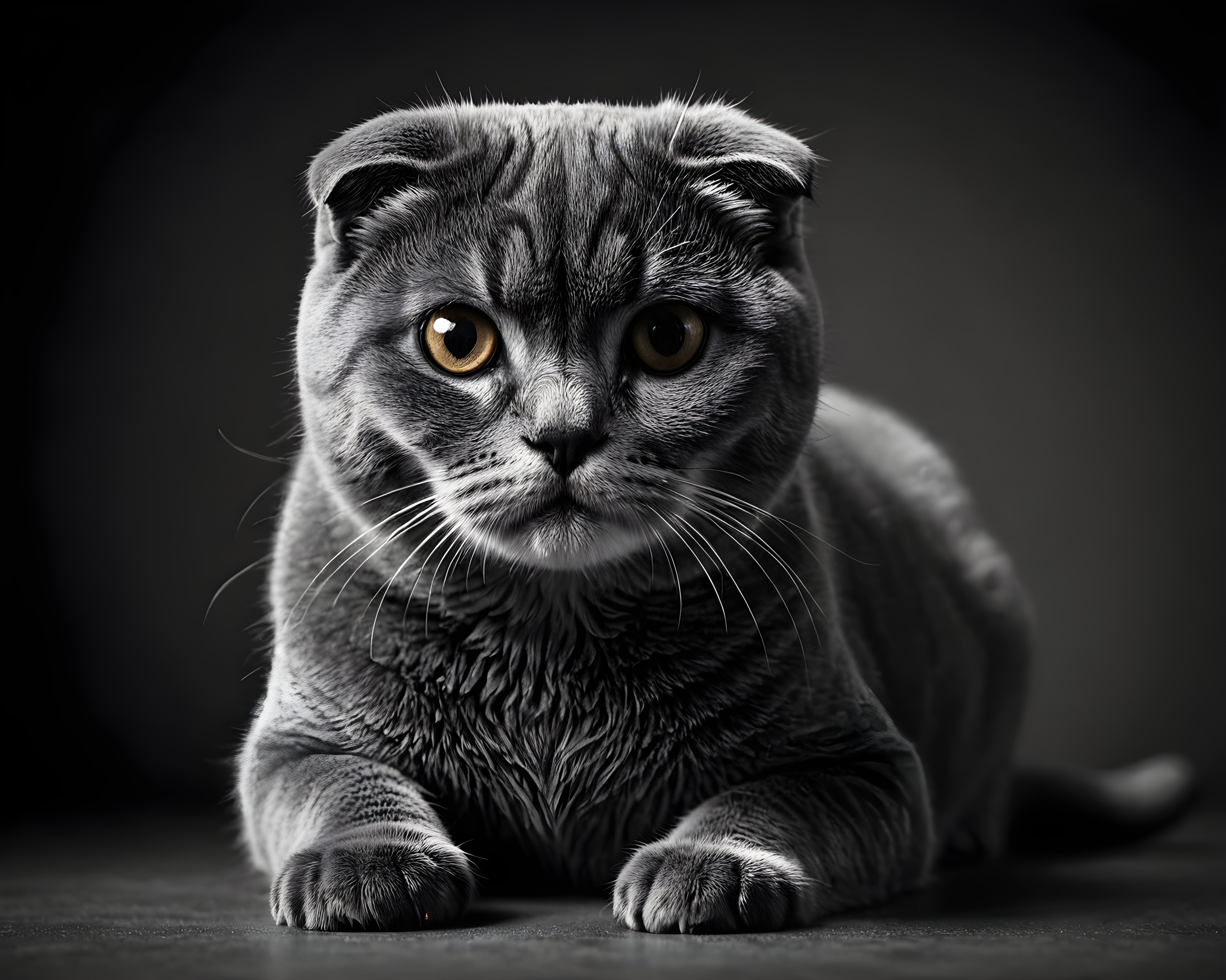 Scottish Fold — Black & White (Motivational)