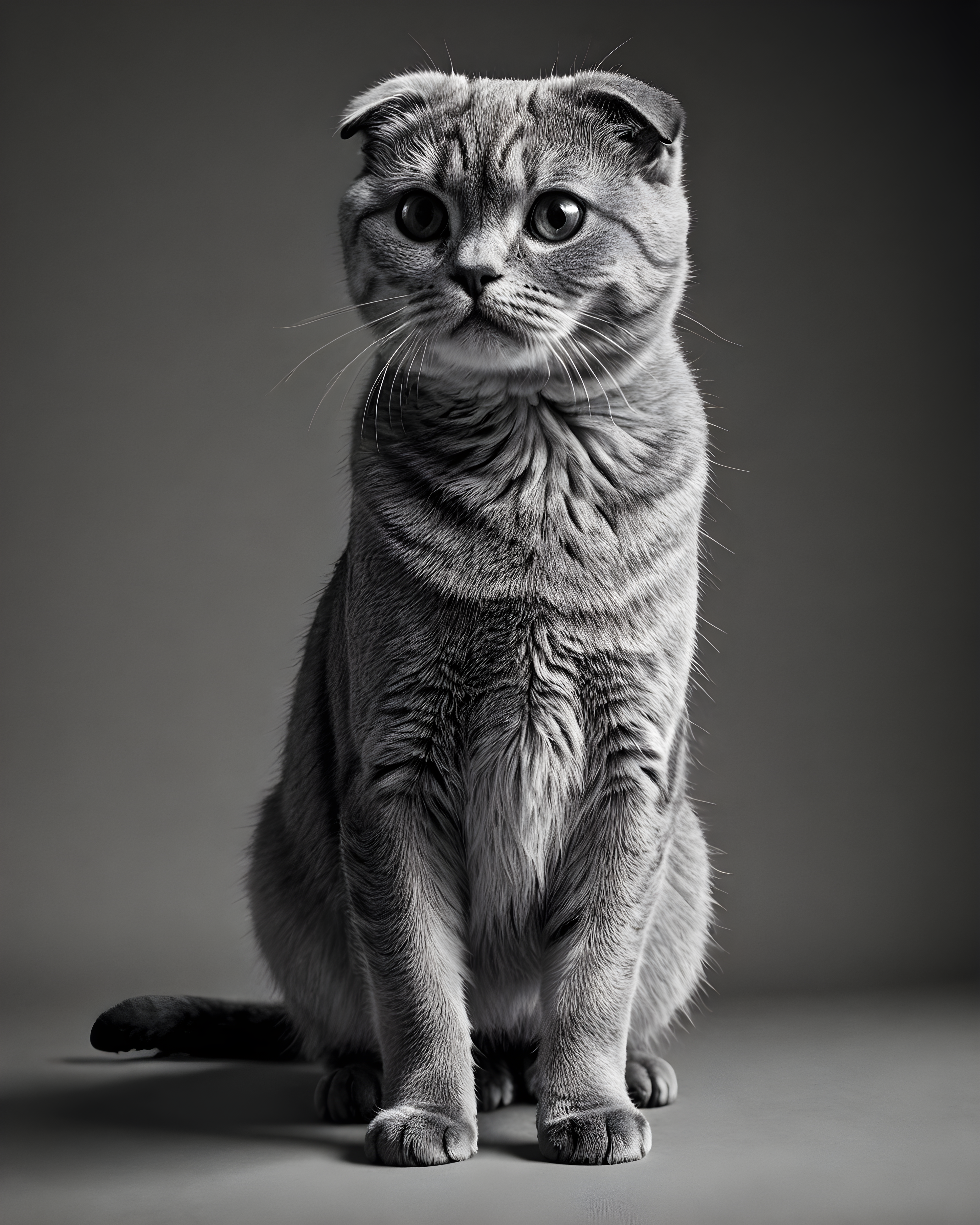 Scottish Fold — Black & White (Savage)