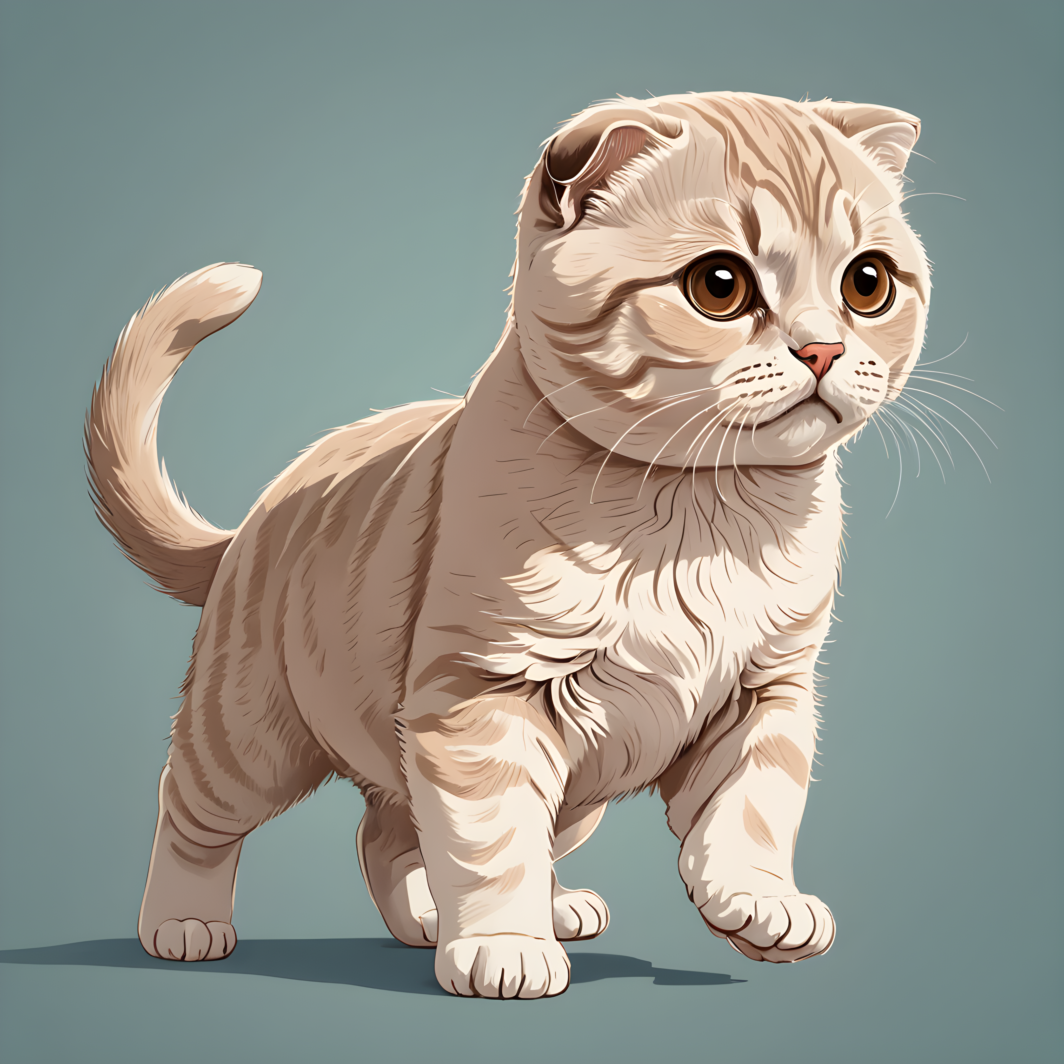 Scottish Fold — Line Art (Cute)