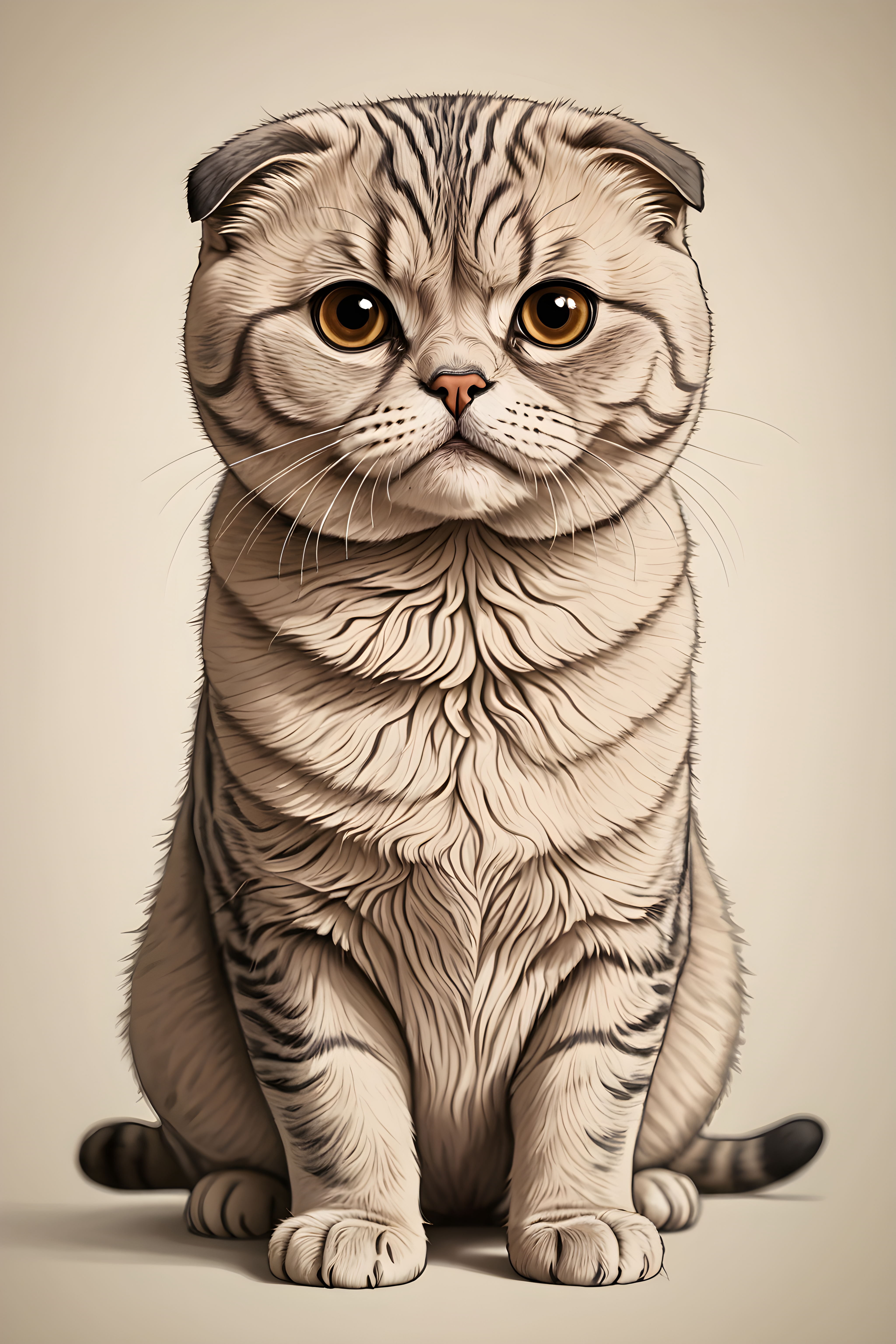 Scottish Fold — Line Art (Funny)