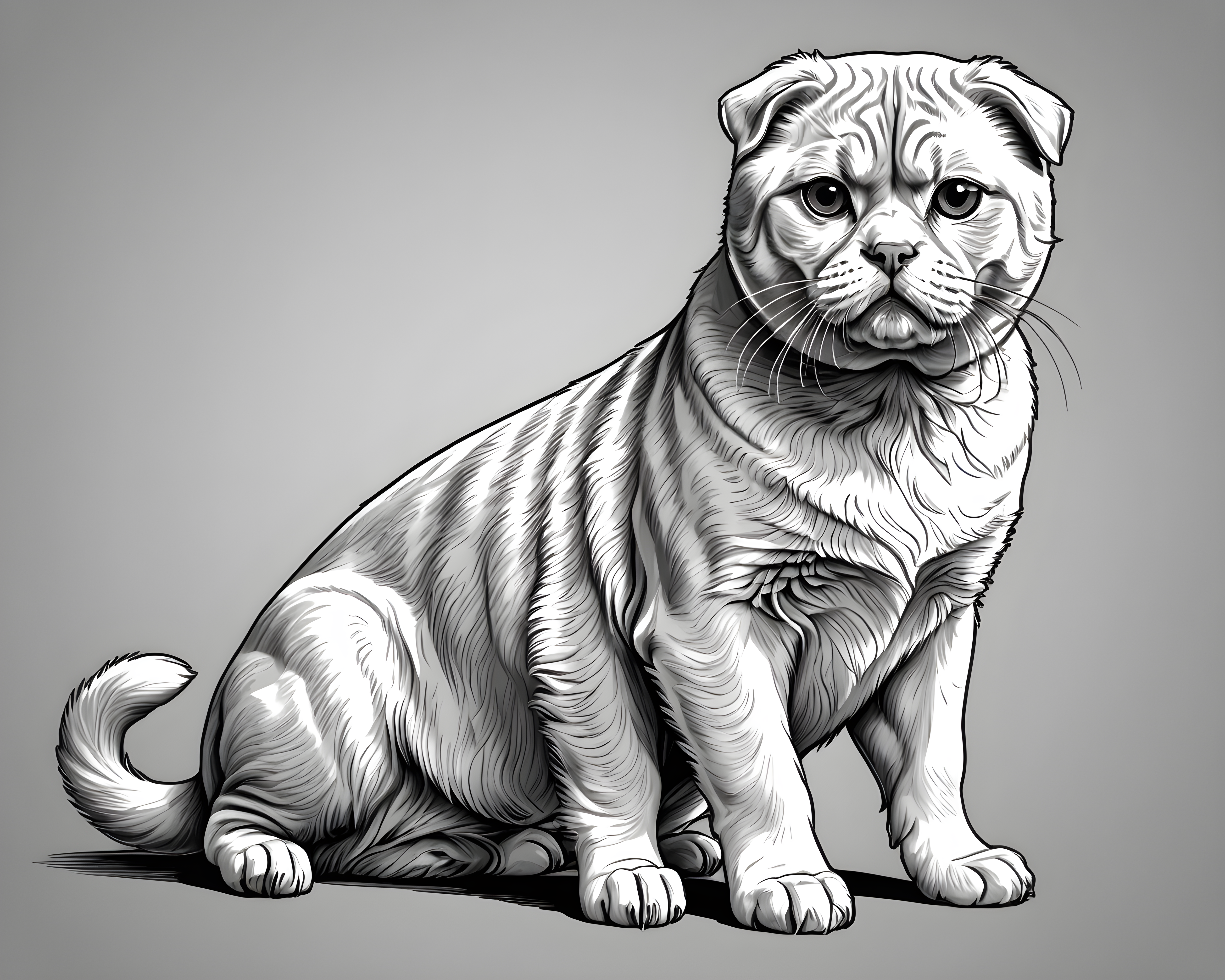 Scottish Fold — Line Art (Motivational)