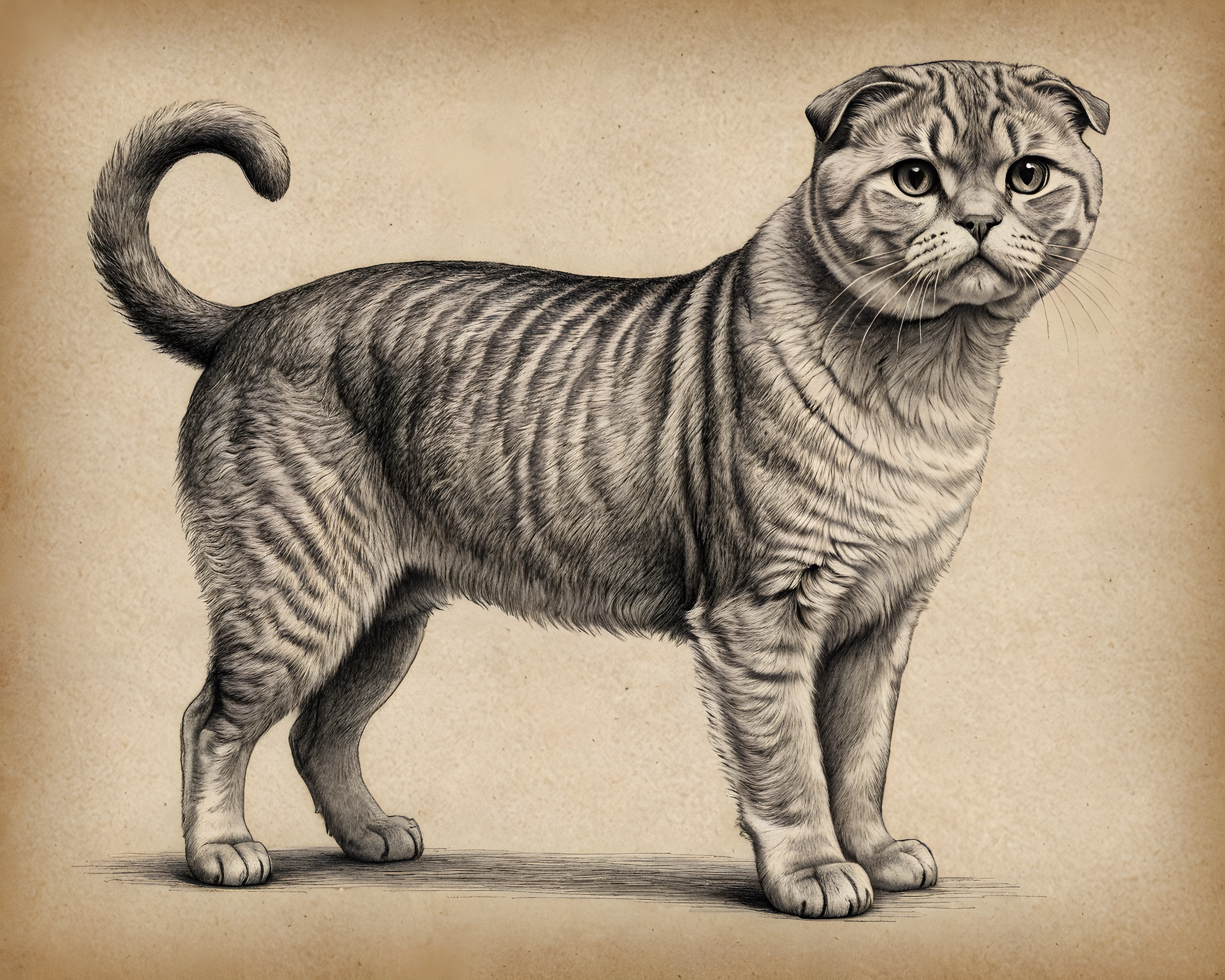 Scottish Fold — Pencil Sketch (Motivational)