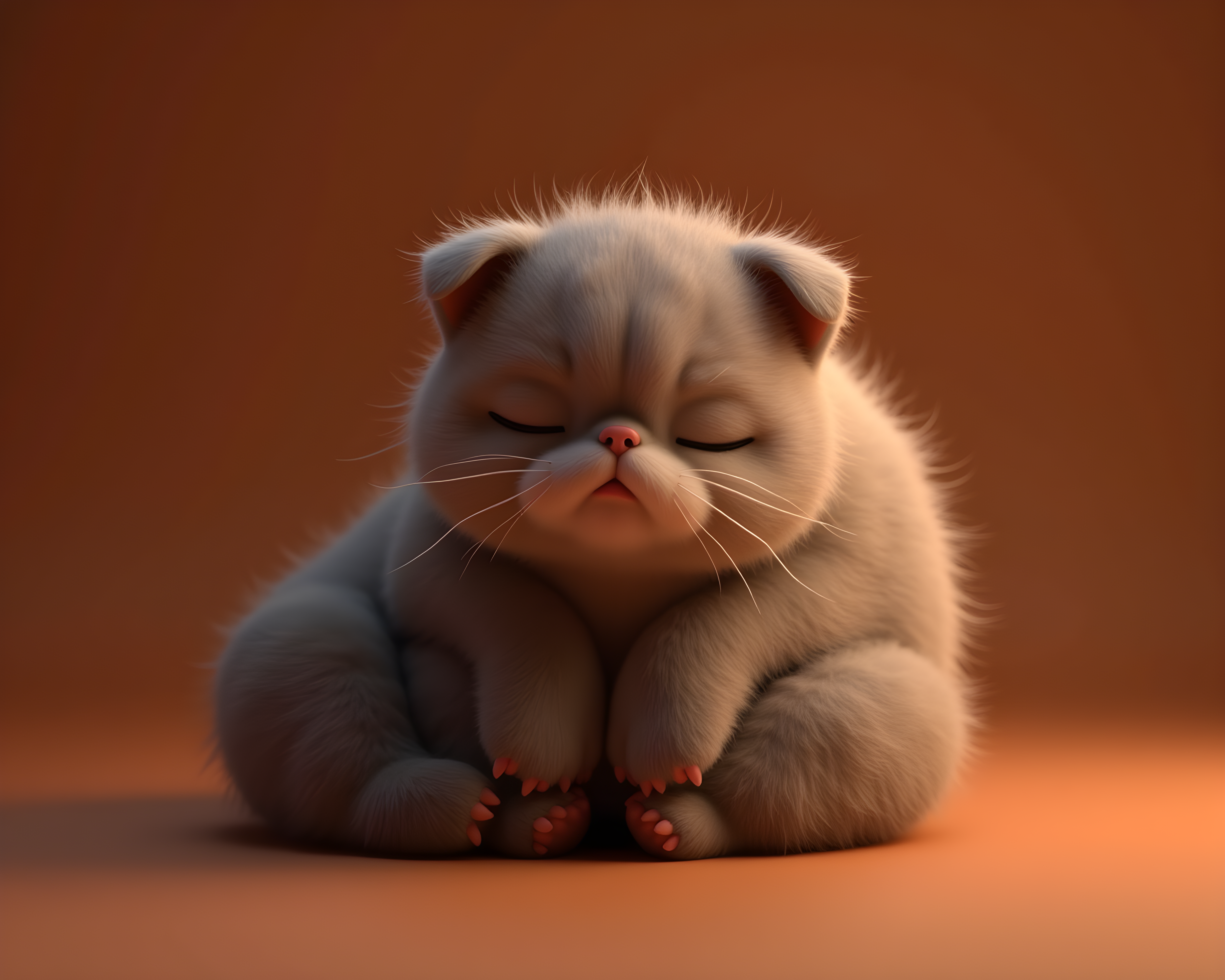Scottish Fold — 3D Render (Sleepy)