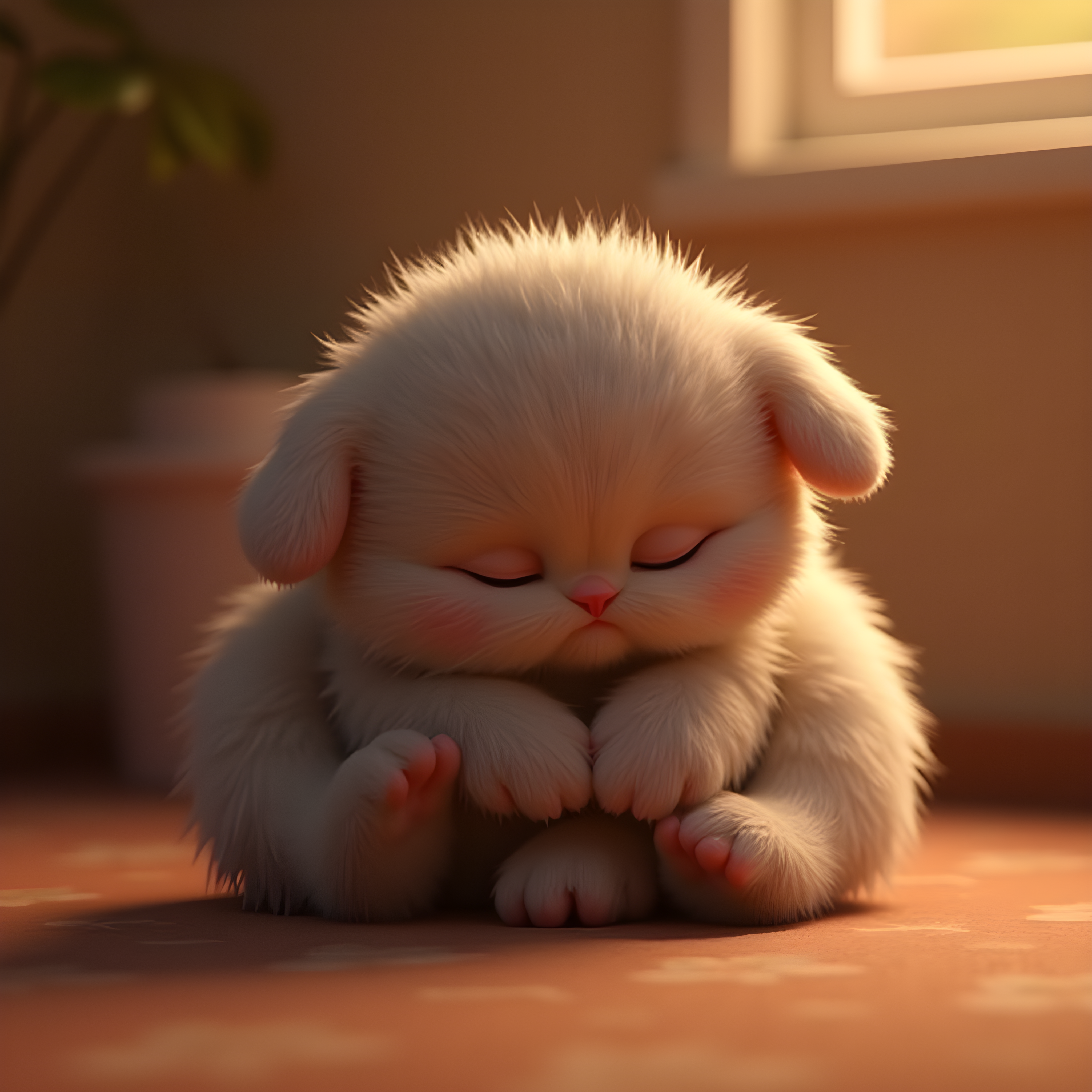 Scottish Fold — 3D Render (Sleepy)