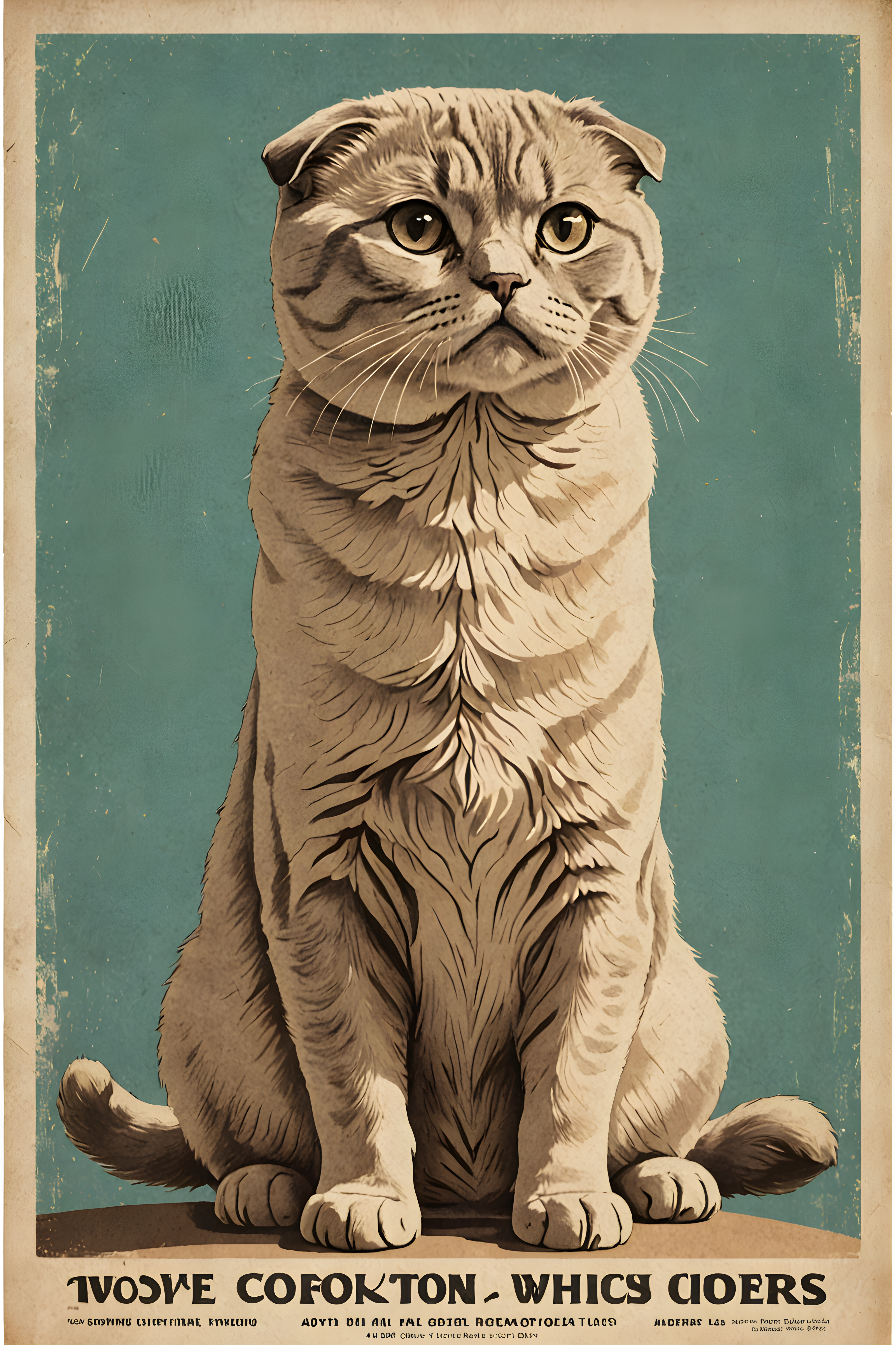 Scottish Fold — Vintage Poster (Fantasy)