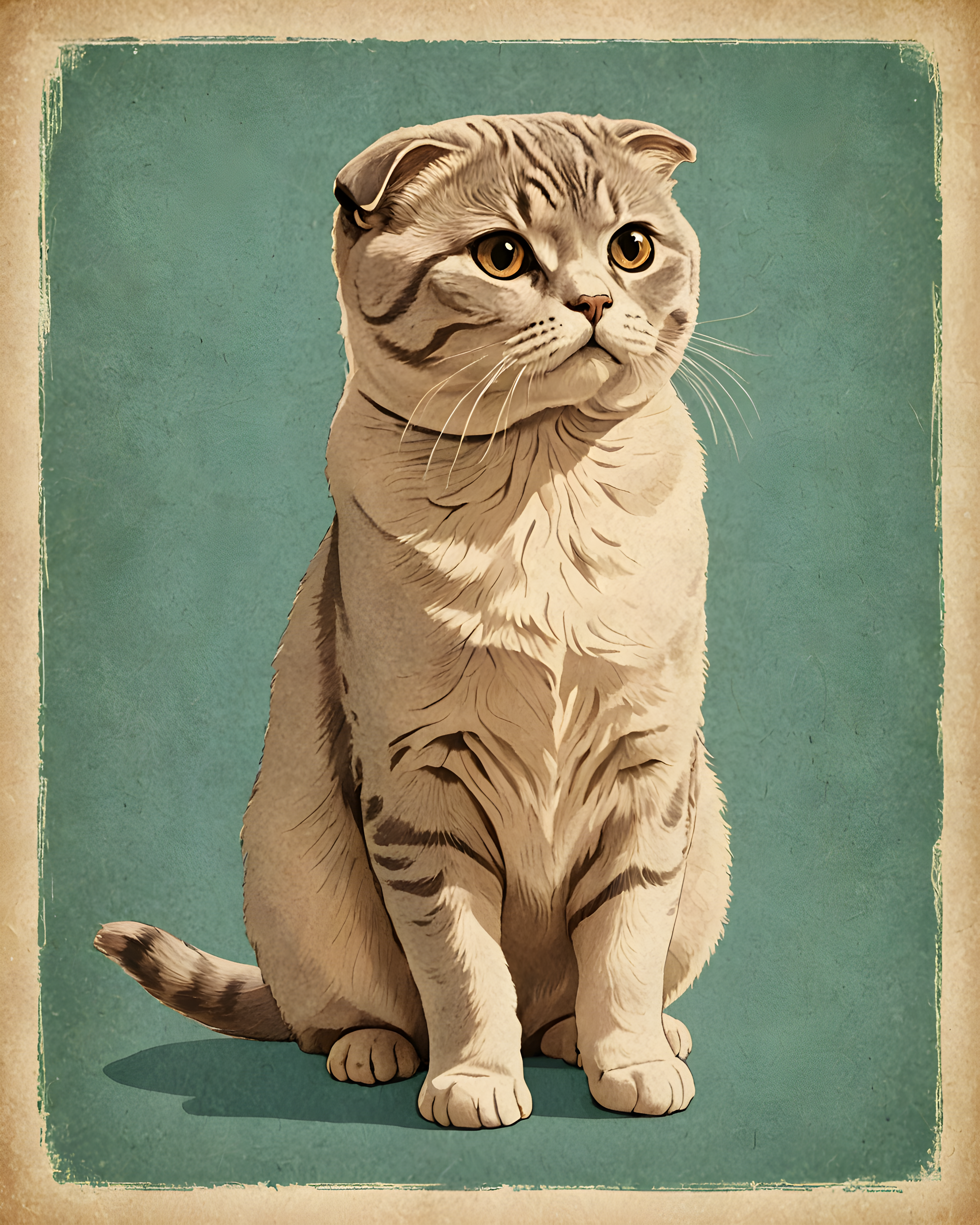 Scottish Fold — Vintage Poster (Fantasy)