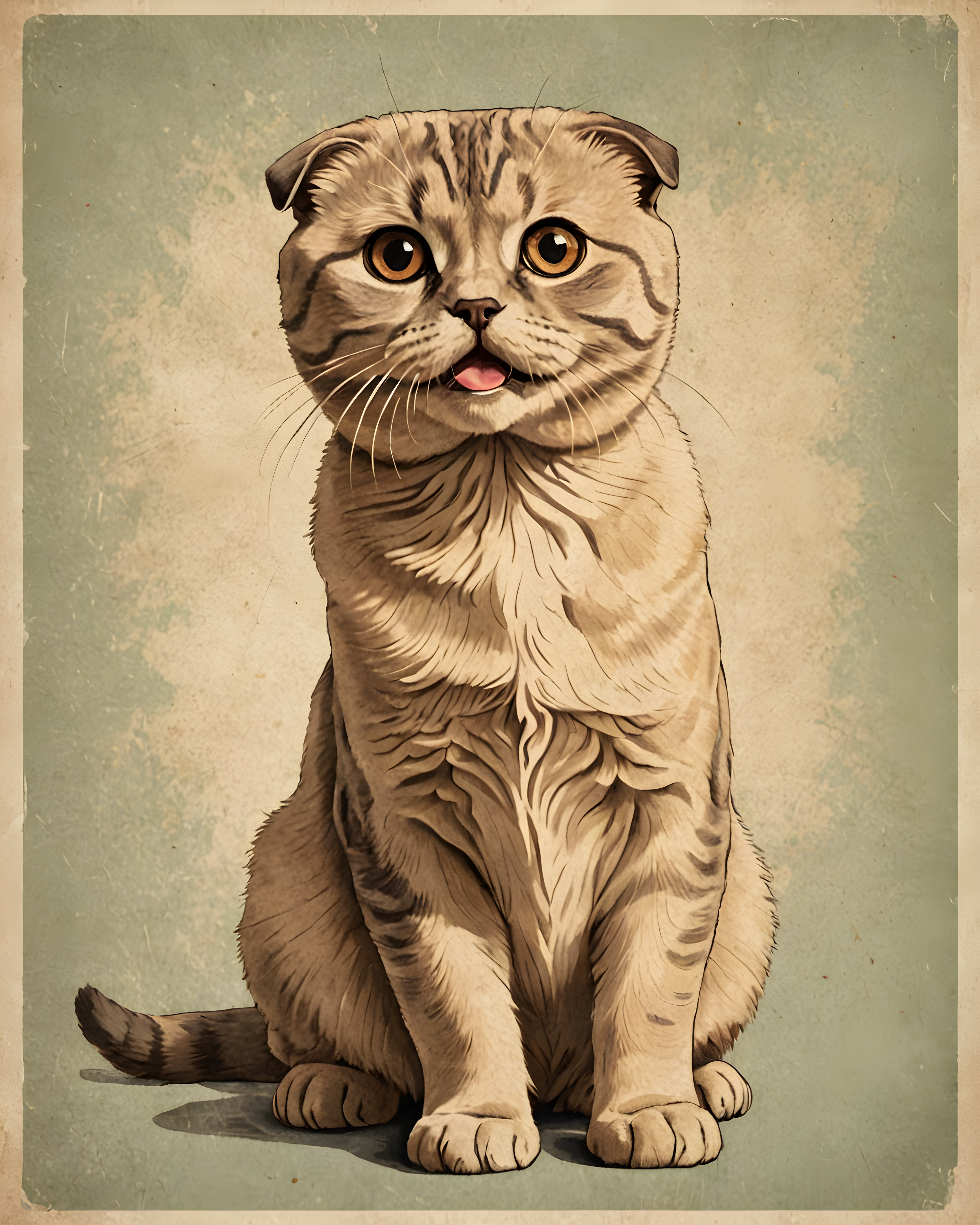 Scottish Fold — Vintage Poster (Happy)