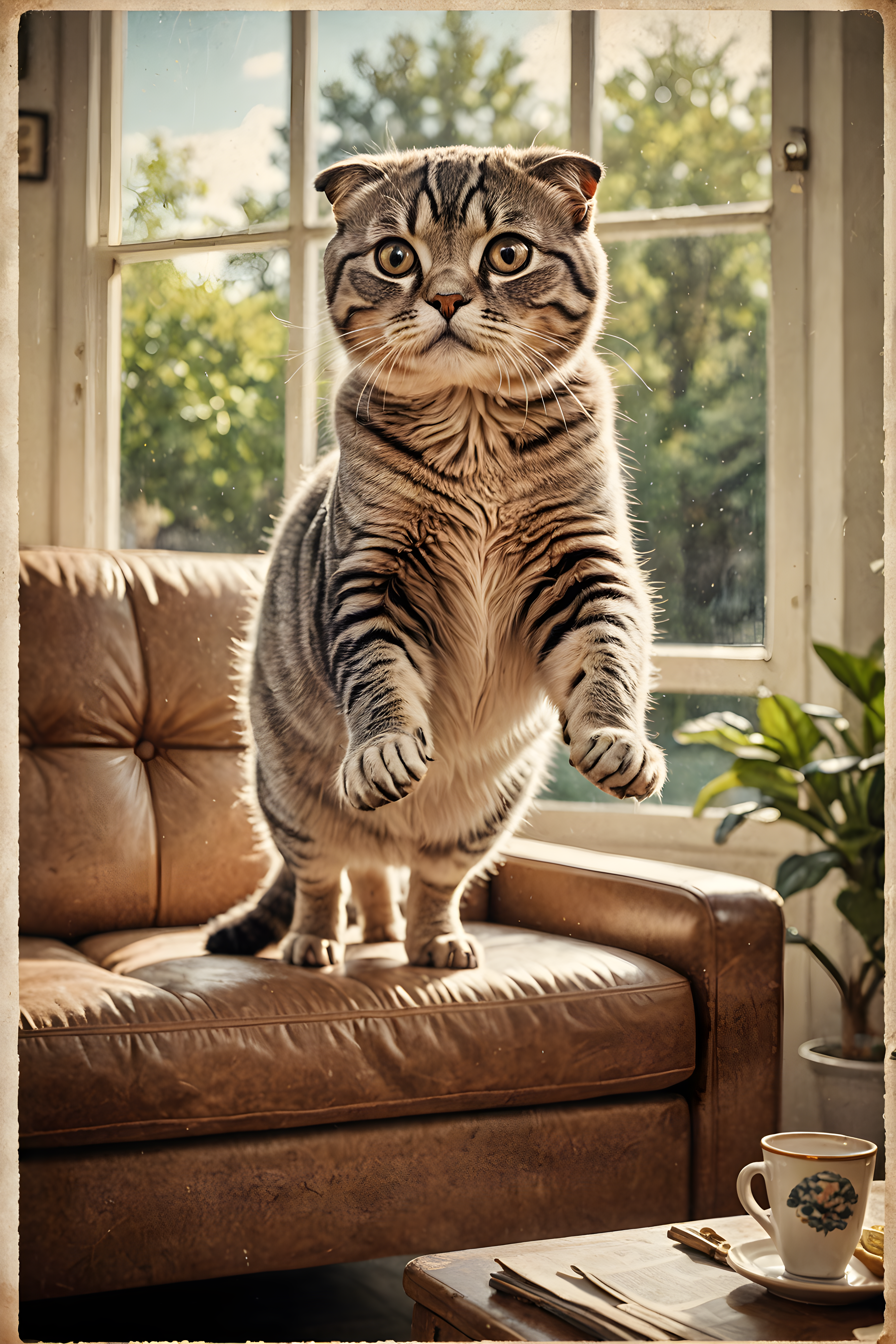 Scottish Fold — Vintage Poster (Lifestyle)