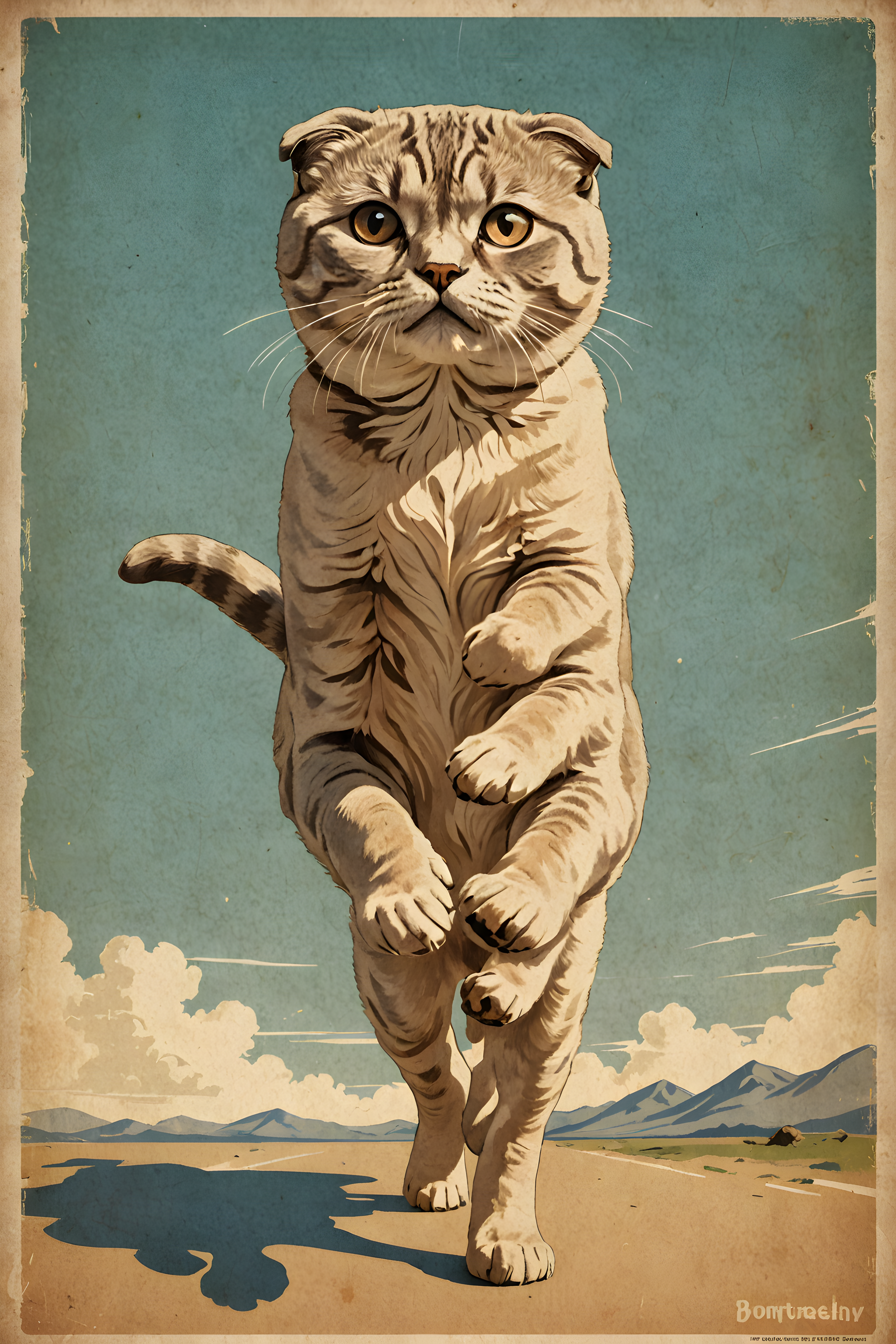 Scottish Fold — Vintage Poster (Motivational)