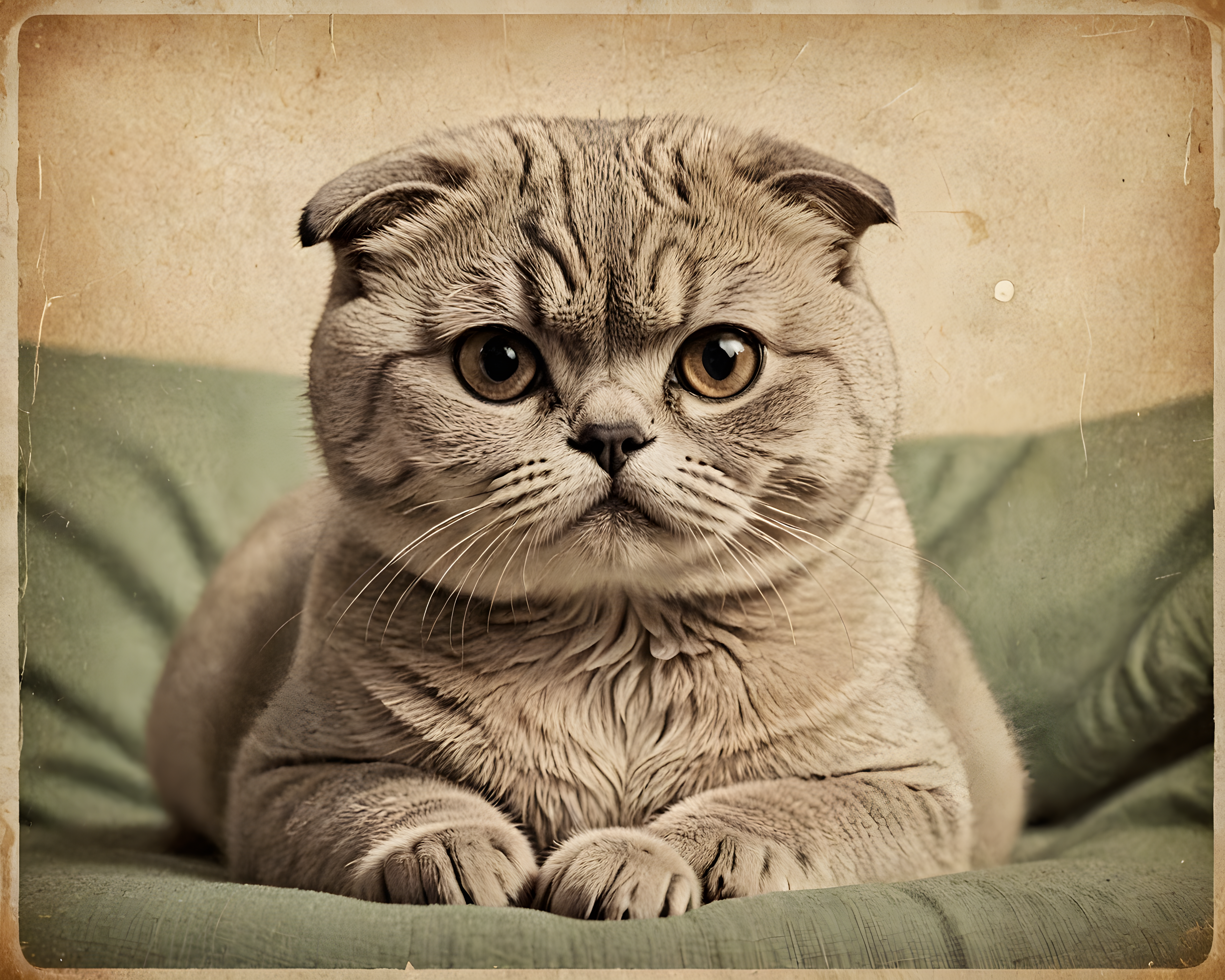 Scottish Fold — Vintage Poster (Sleepy)