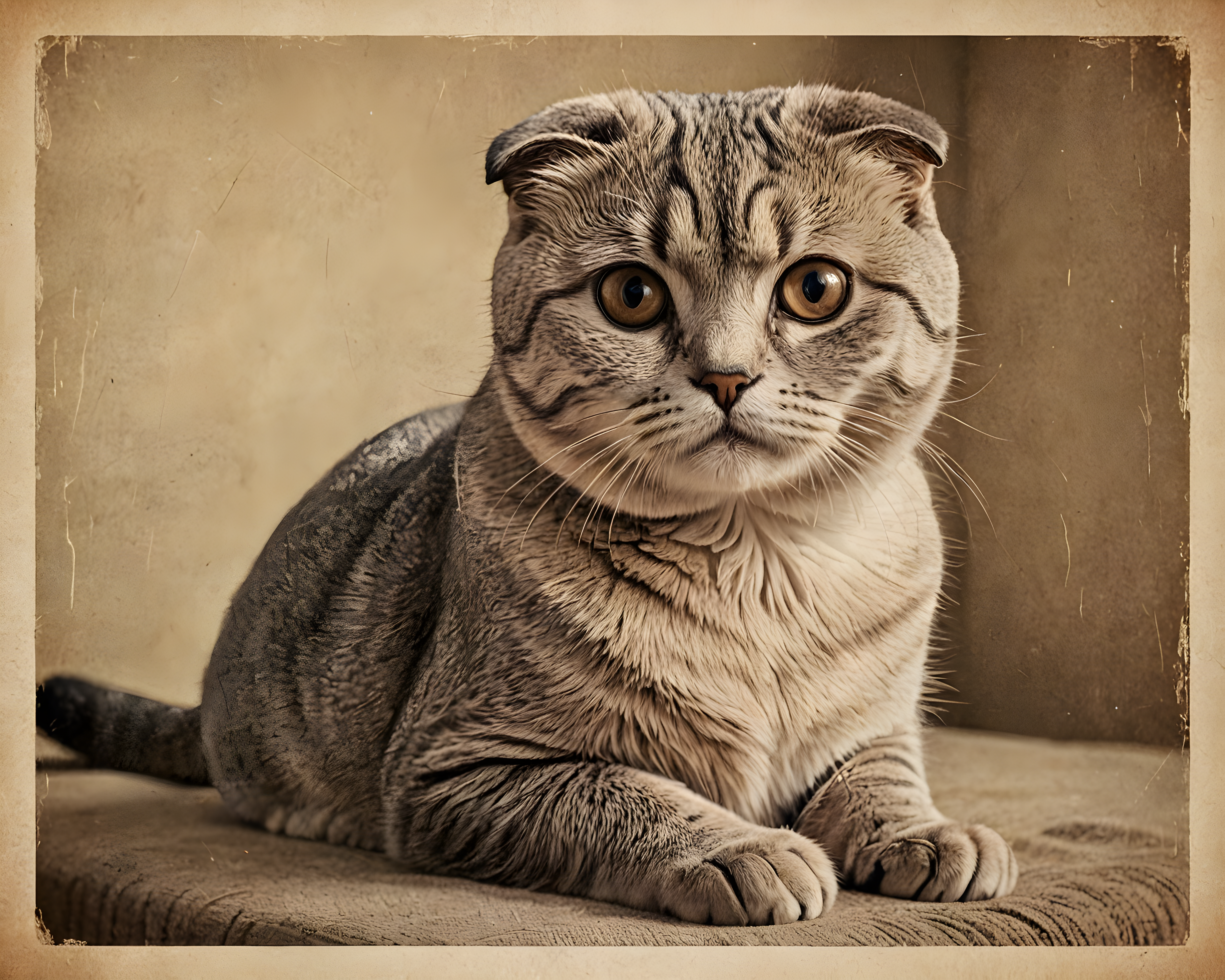 Scottish Fold — Vintage Poster (Sleepy)