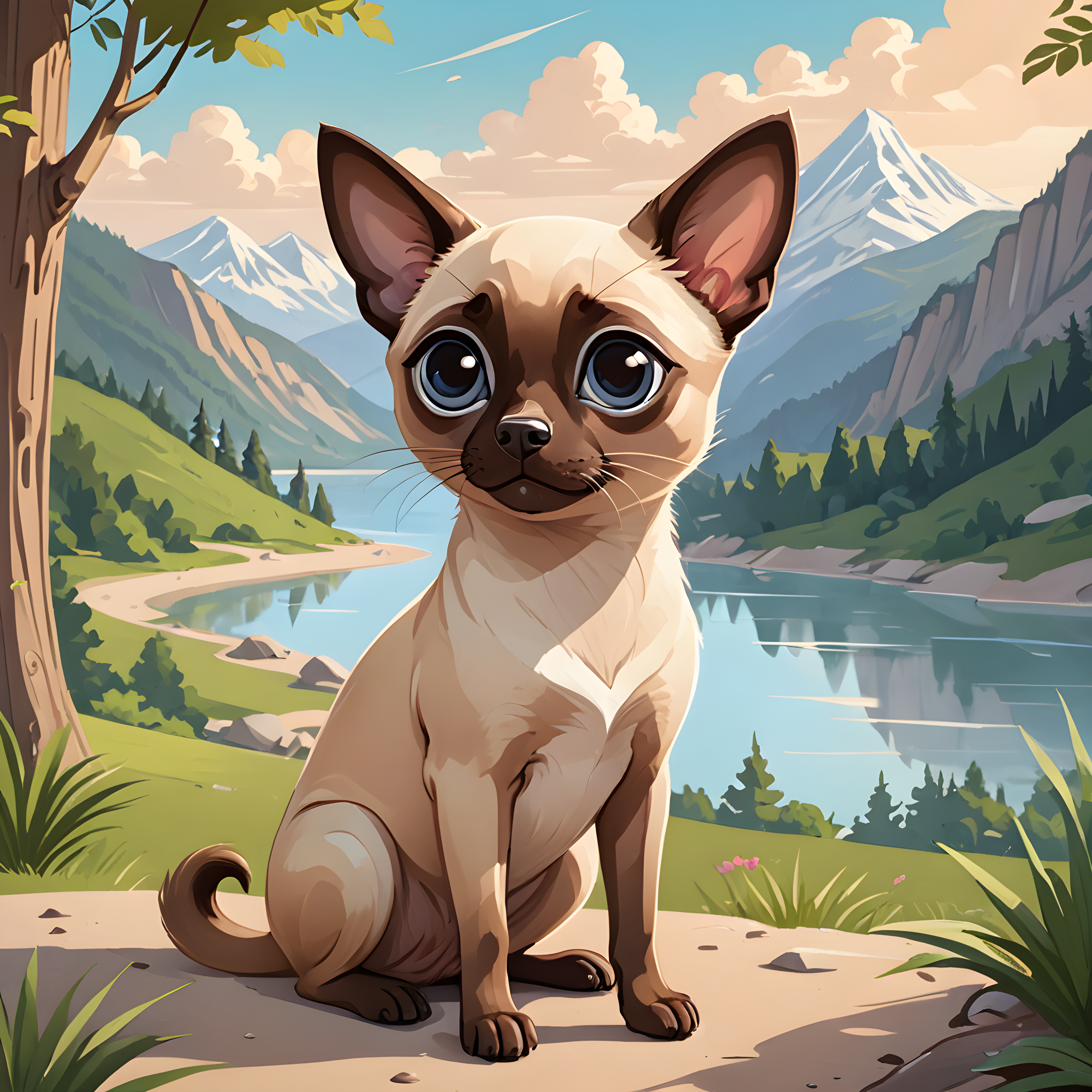 Siamese — Cartoon / Kawaii (Emotional)