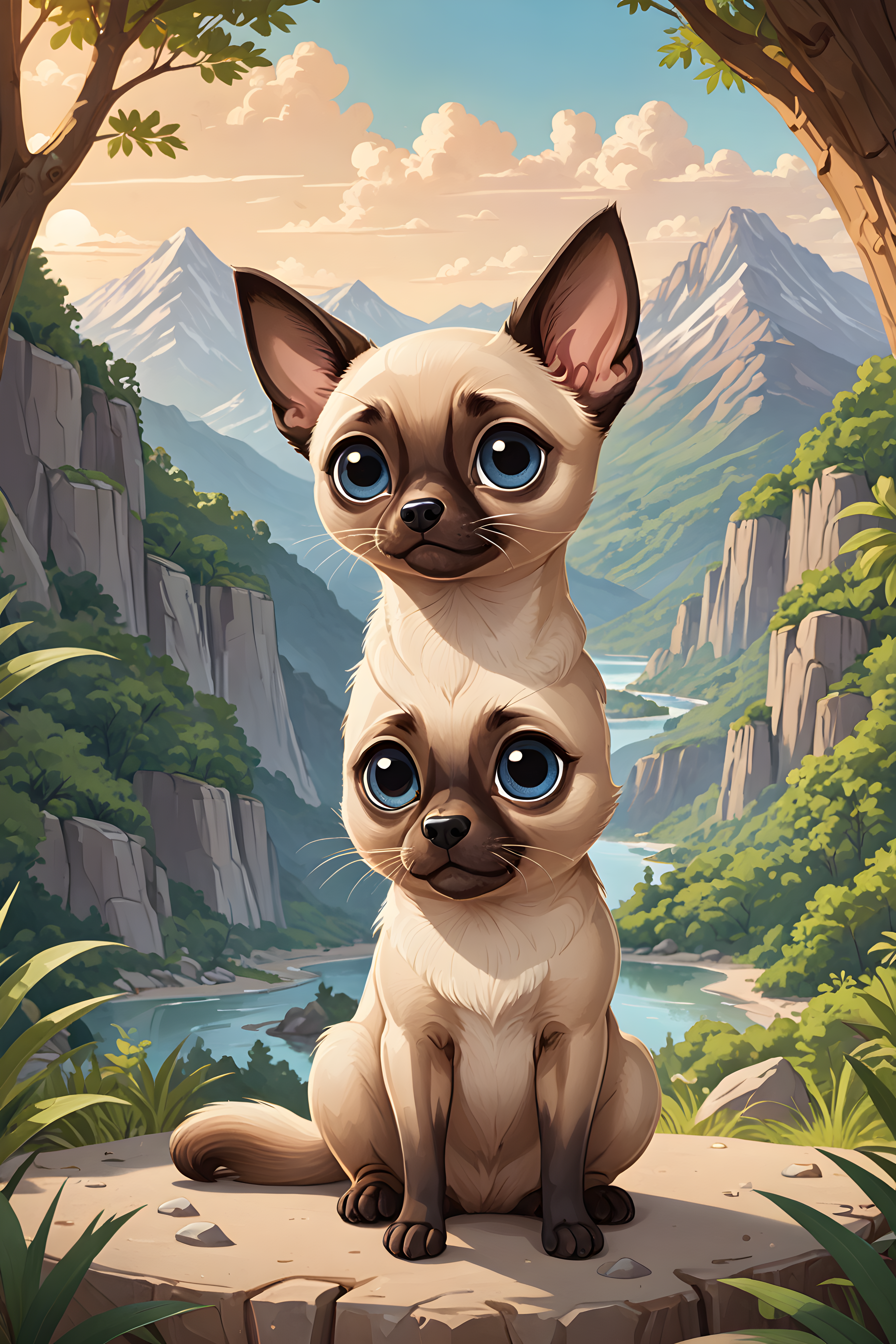 Siamese — Cartoon / Kawaii (Motivational)