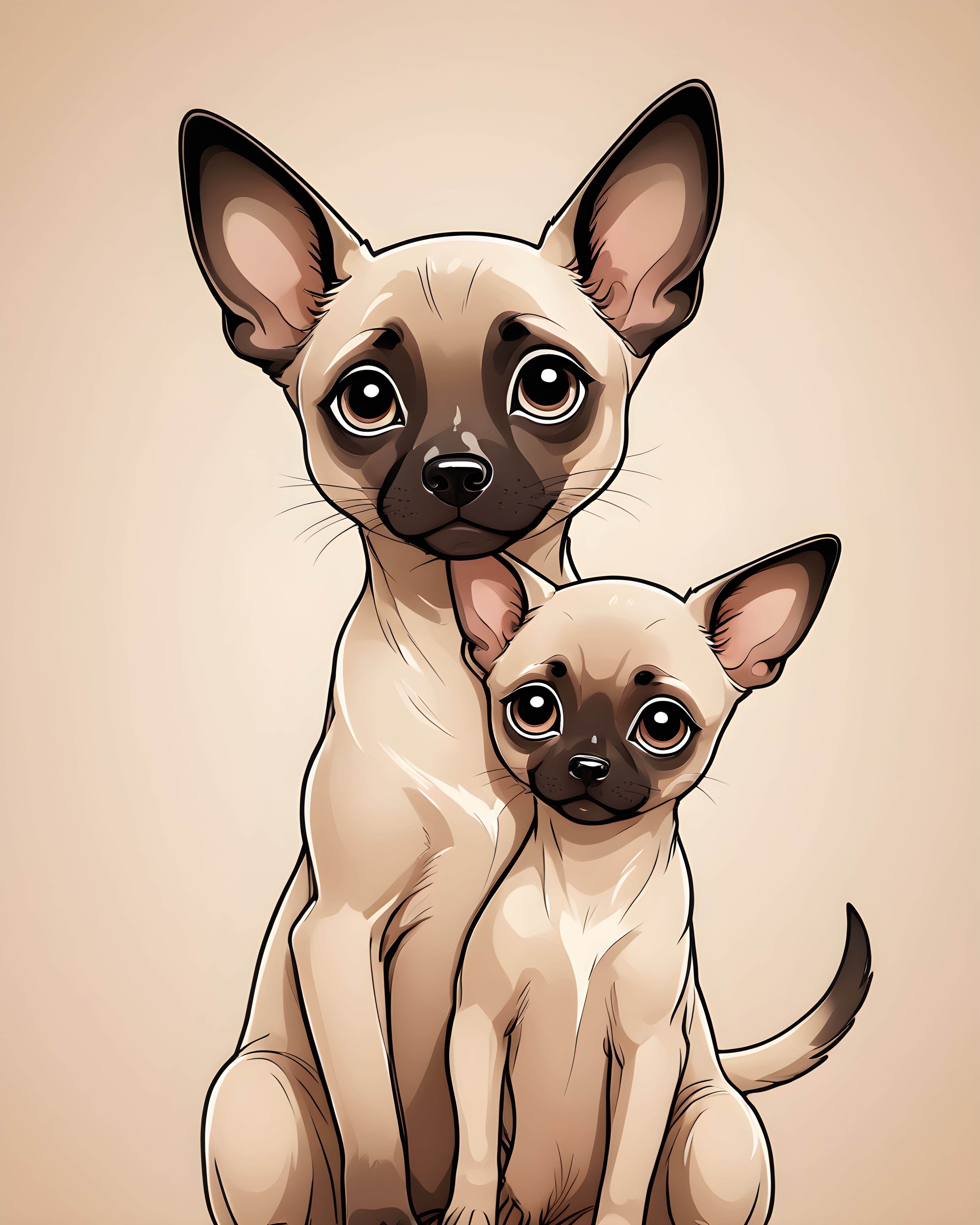 Siamese — Line Art (Cute)
