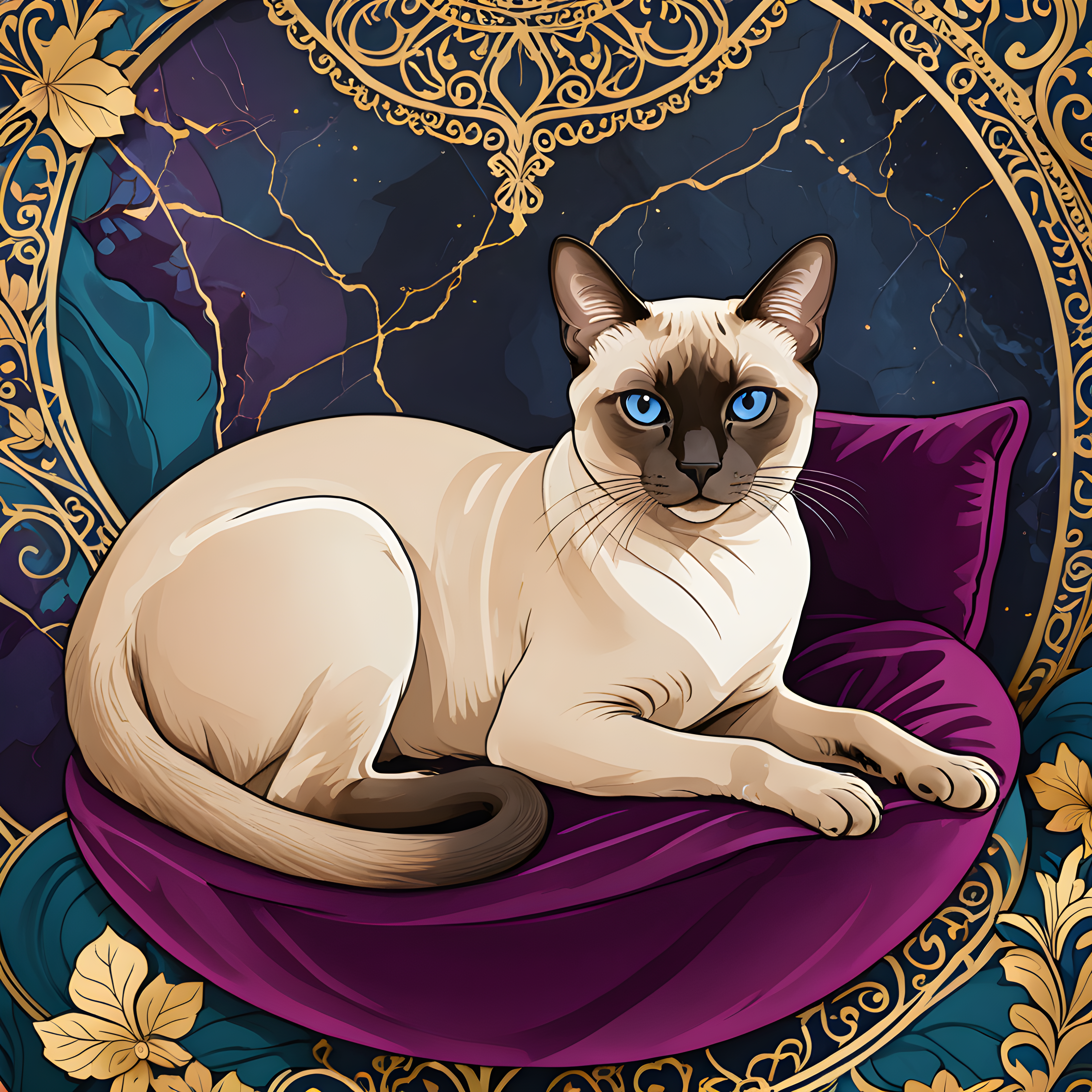 Siamese — Line Art (Luxury)