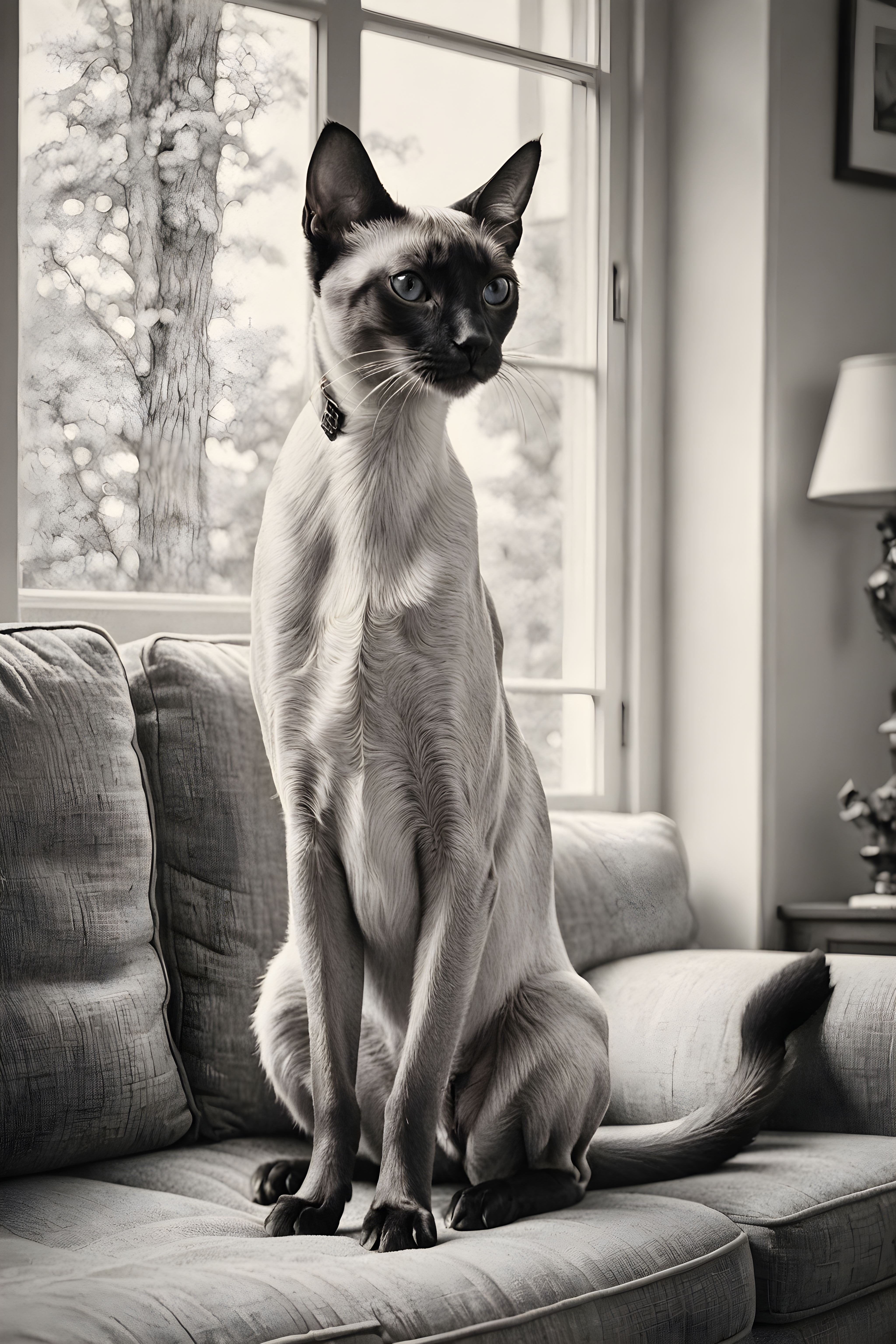 Siamese — Pencil Sketch (Lifestyle)