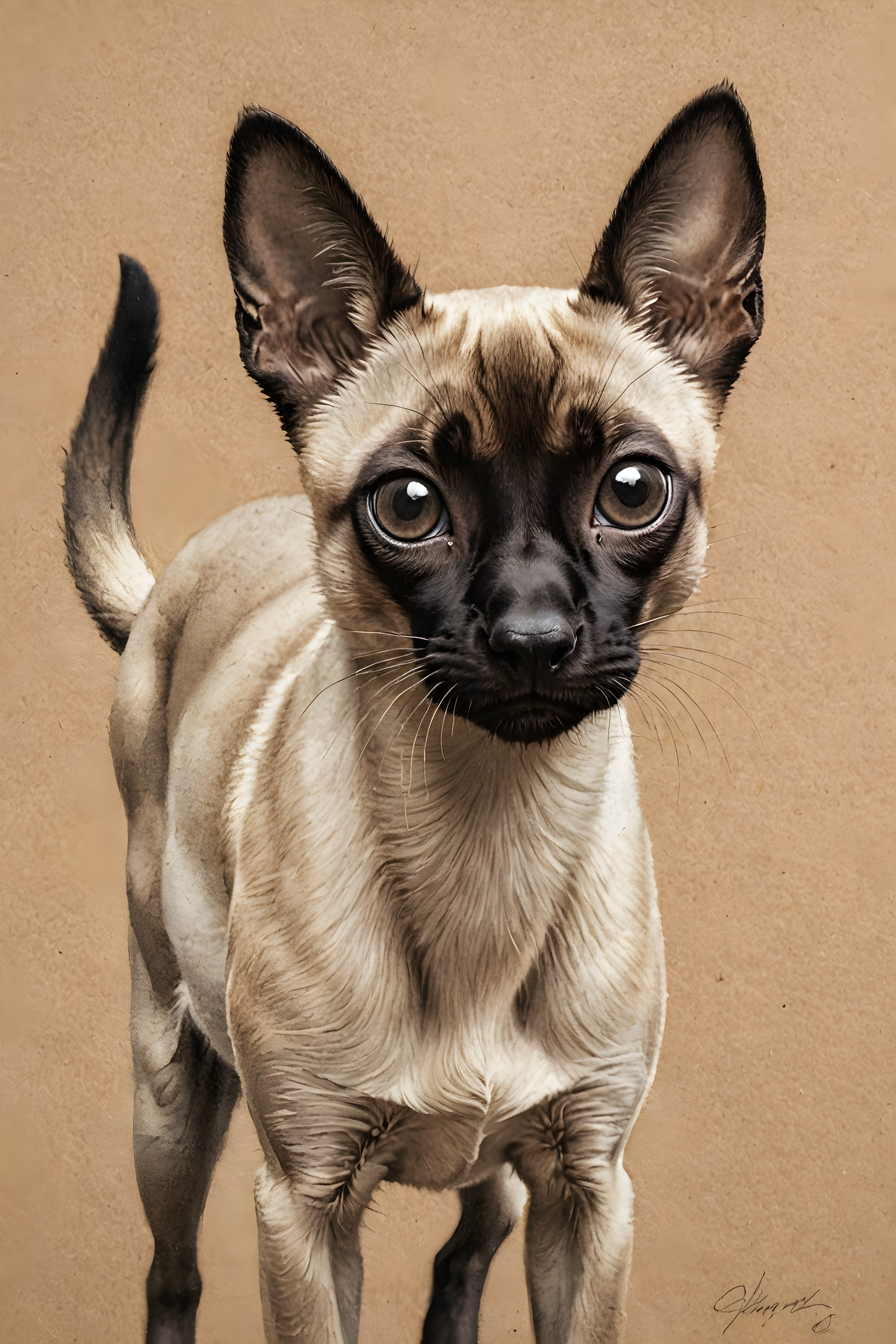 Siamese — Pencil Sketch (Playful)