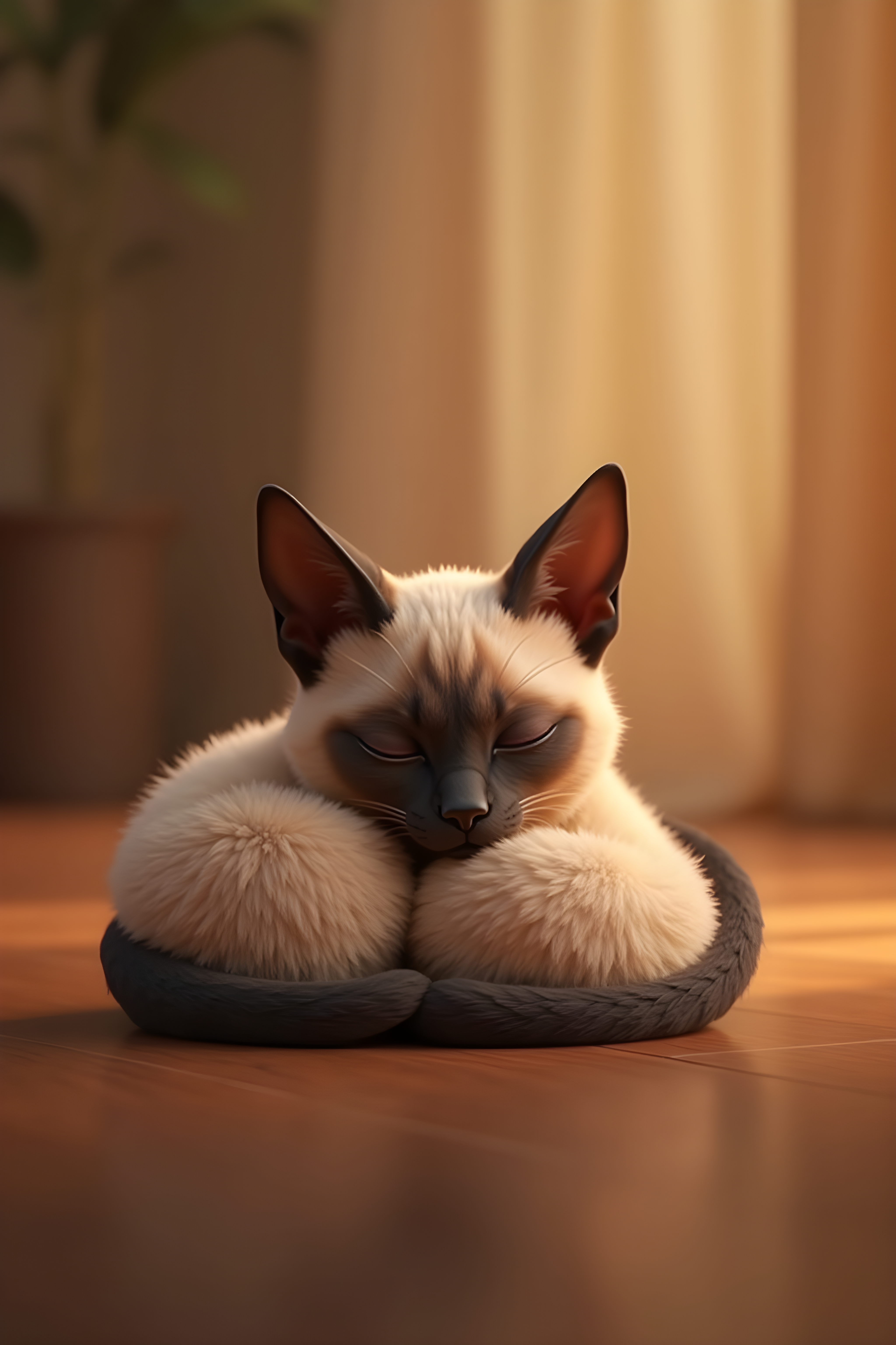 Siamese — 3D Render (Sleepy)