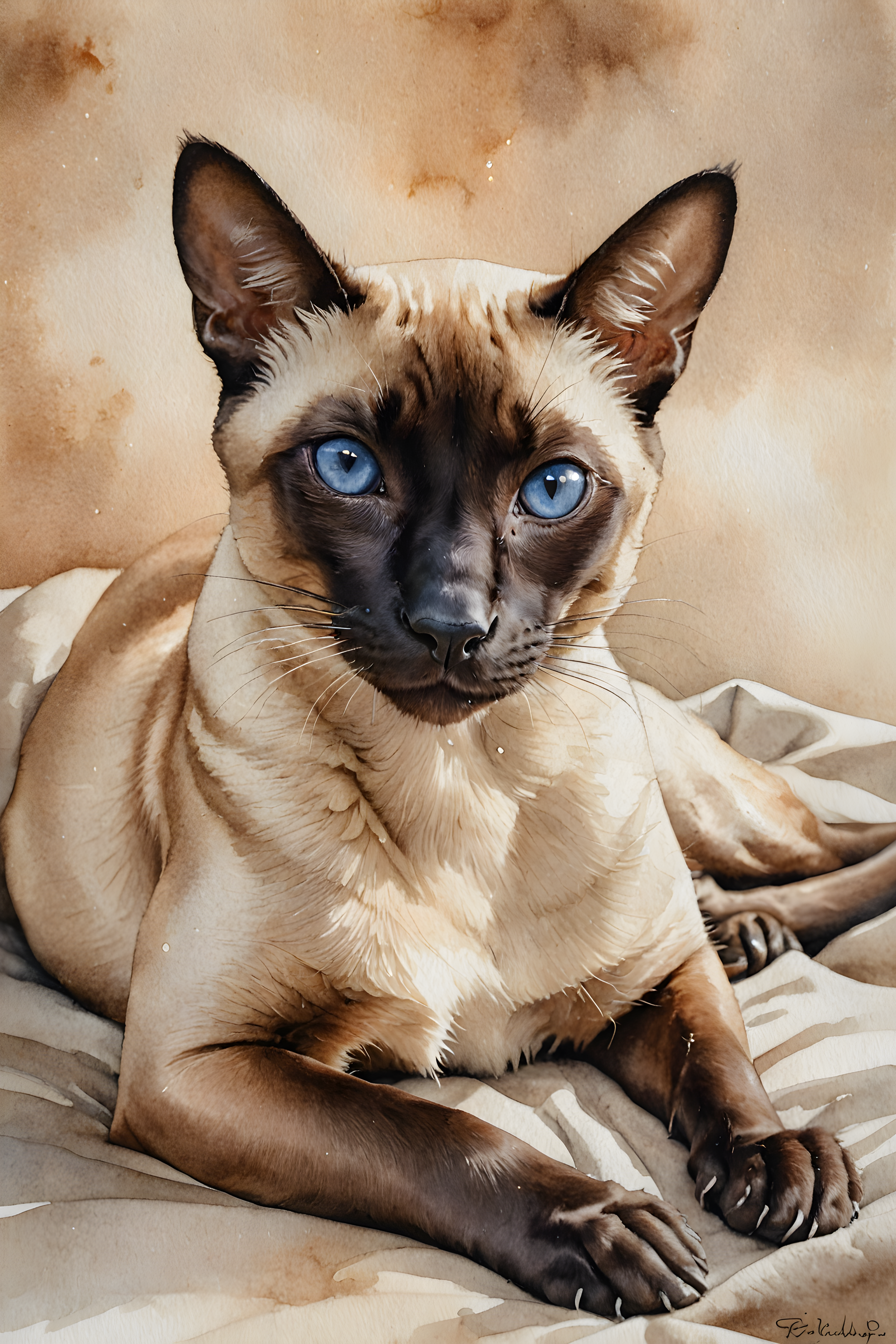 Siamese — Watercolor (Emotional)