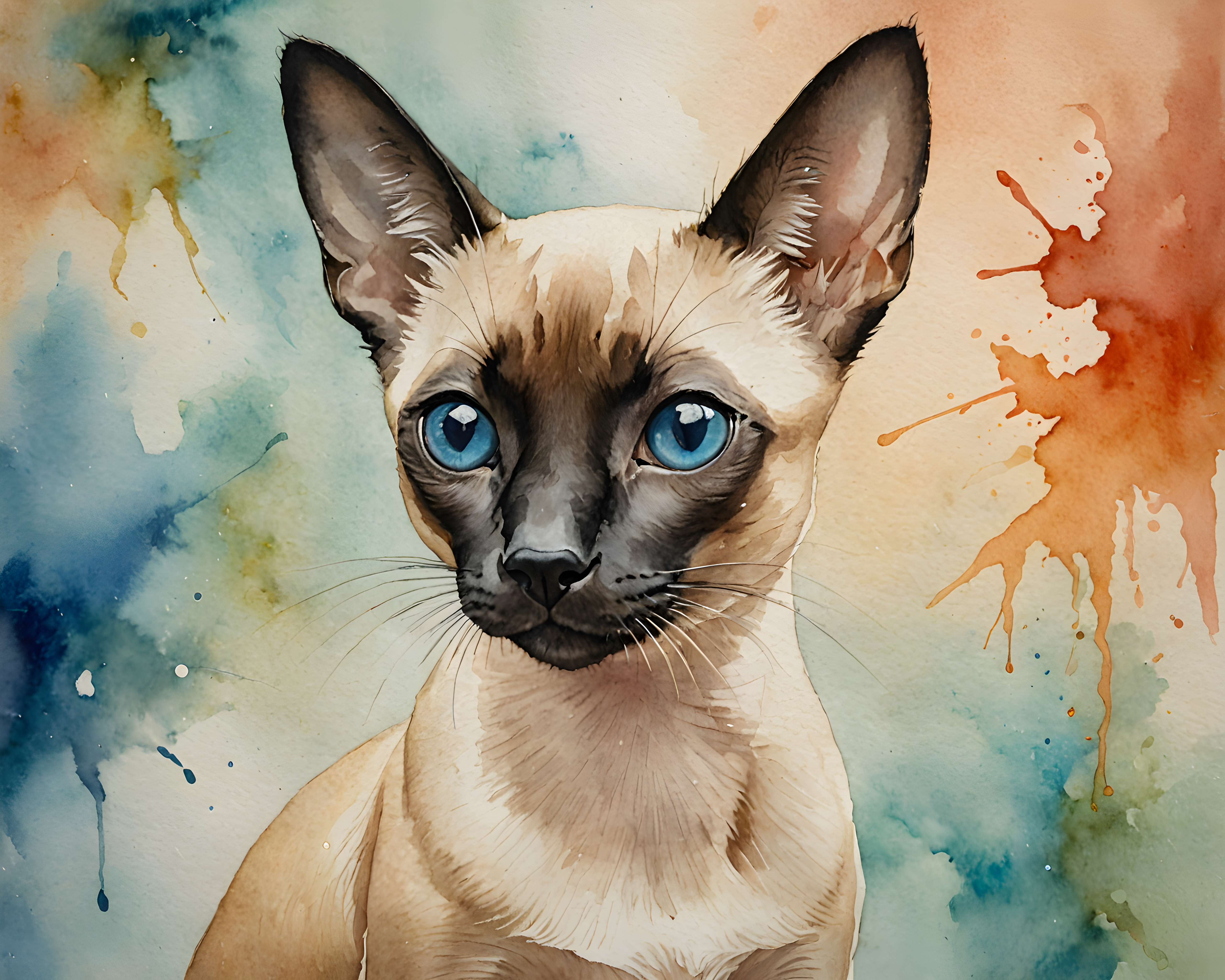 Siamese — Watercolor (Fantasy)