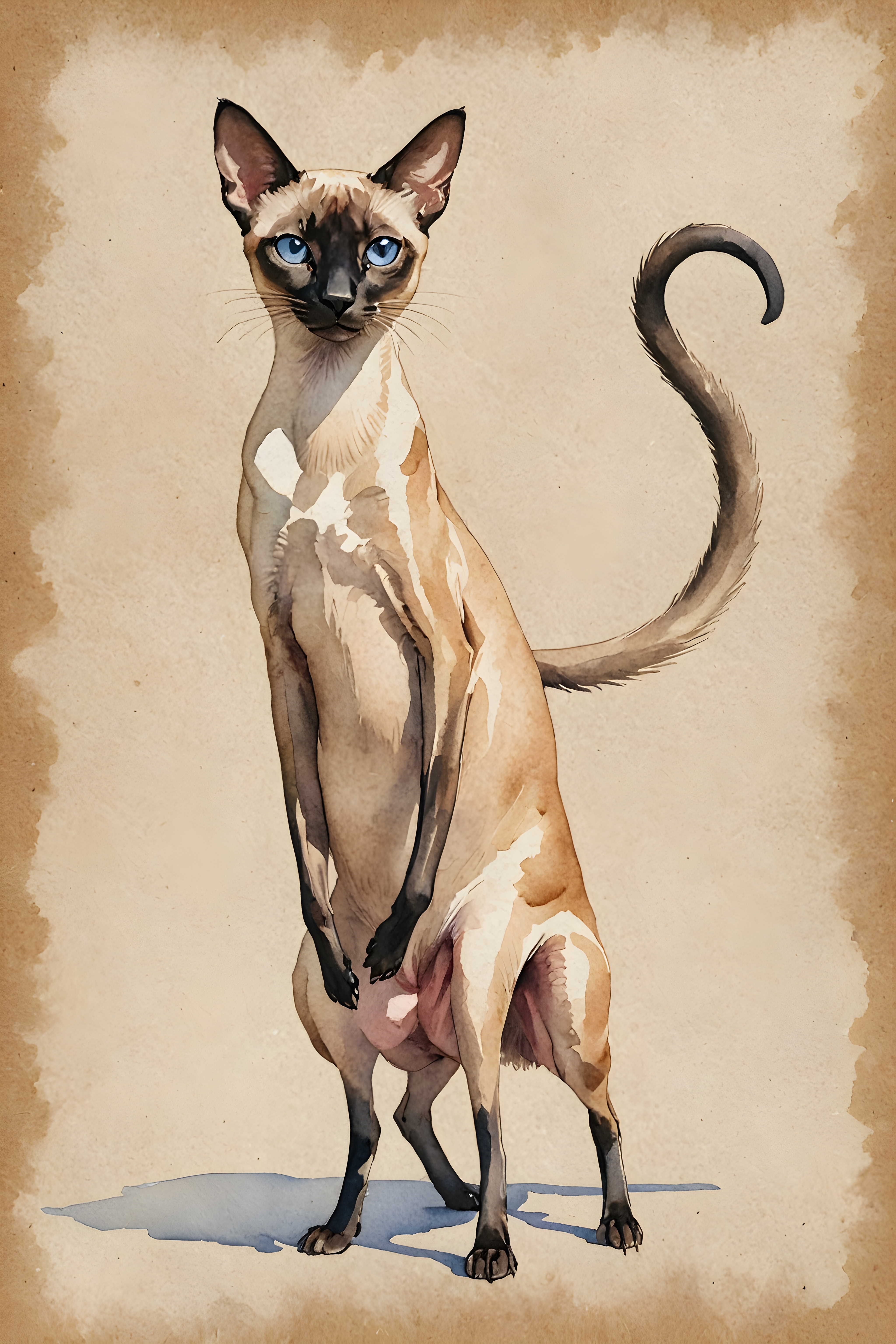 Siamese — Watercolor (Funny)