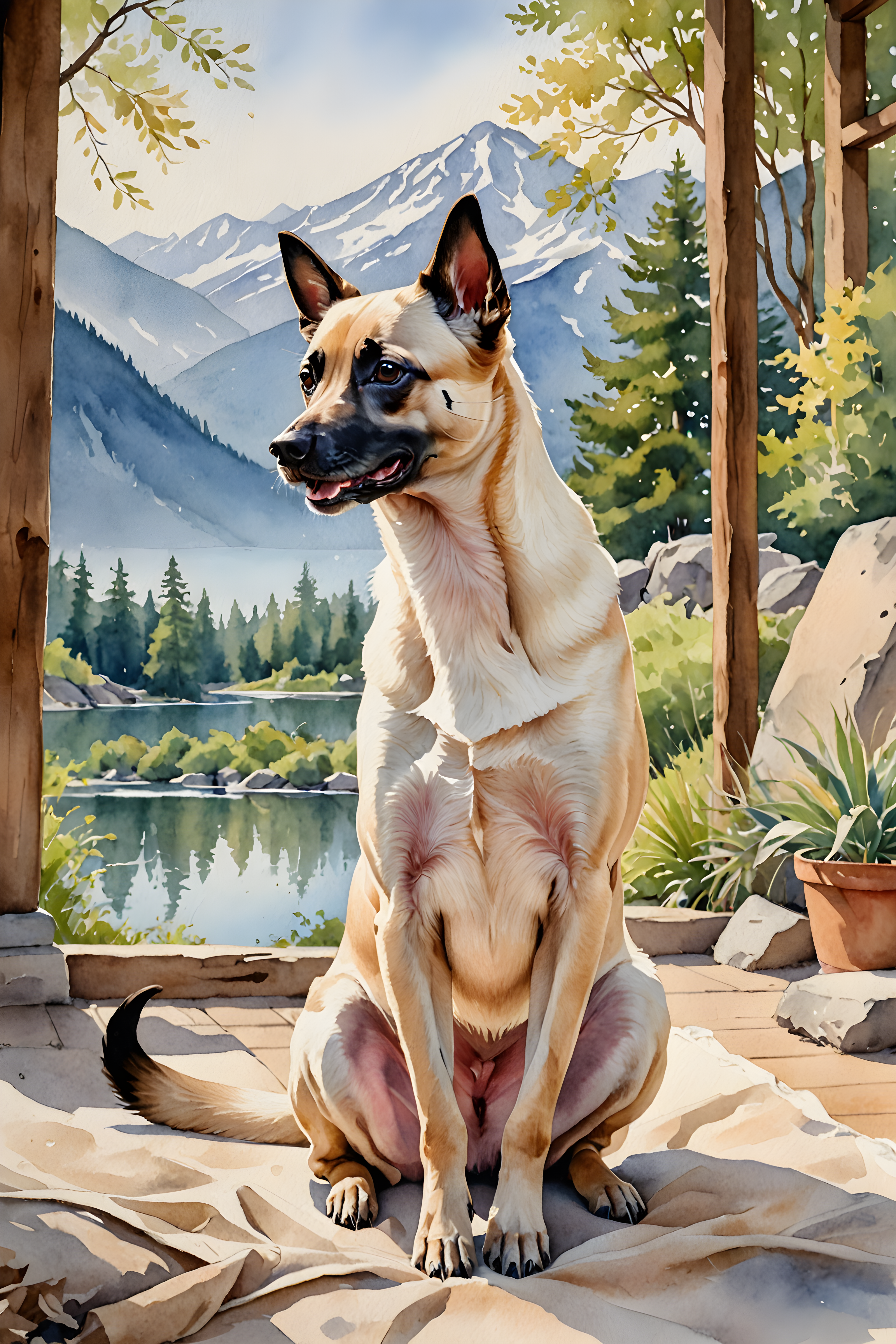 Siamese — Watercolor (Happy)
