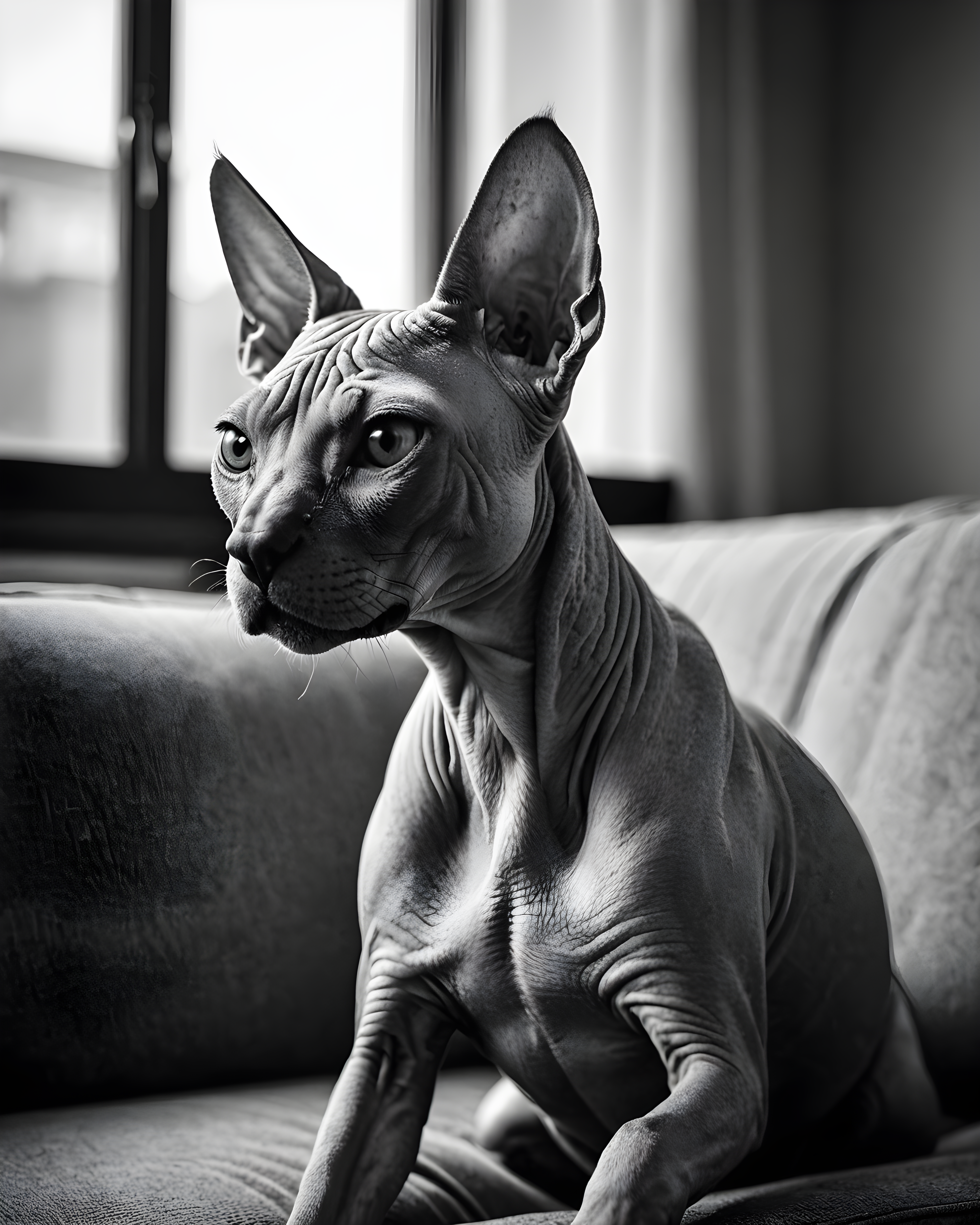 Sphynx — Black & White (Lifestyle)