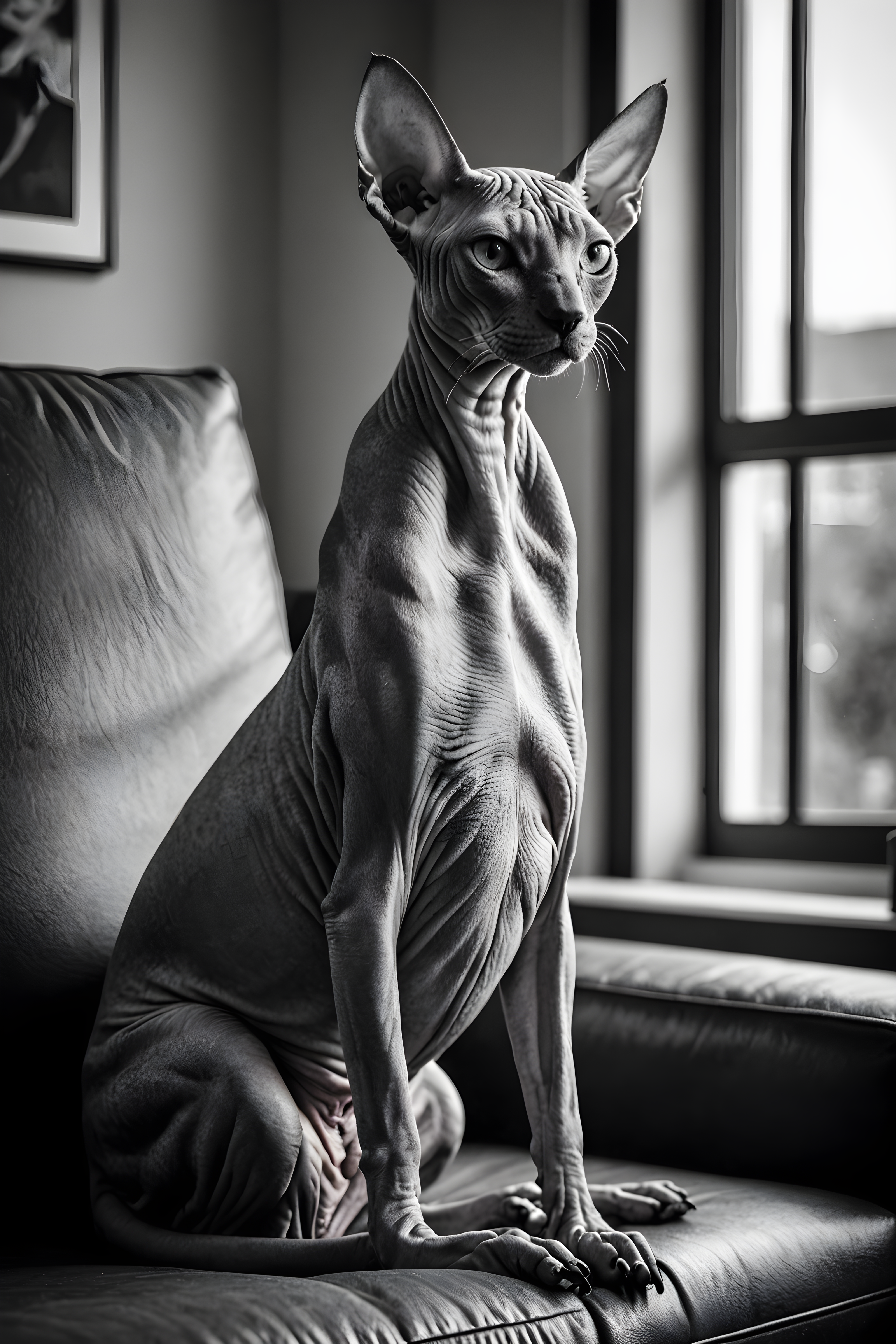 Sphynx — Black & White (Lifestyle)