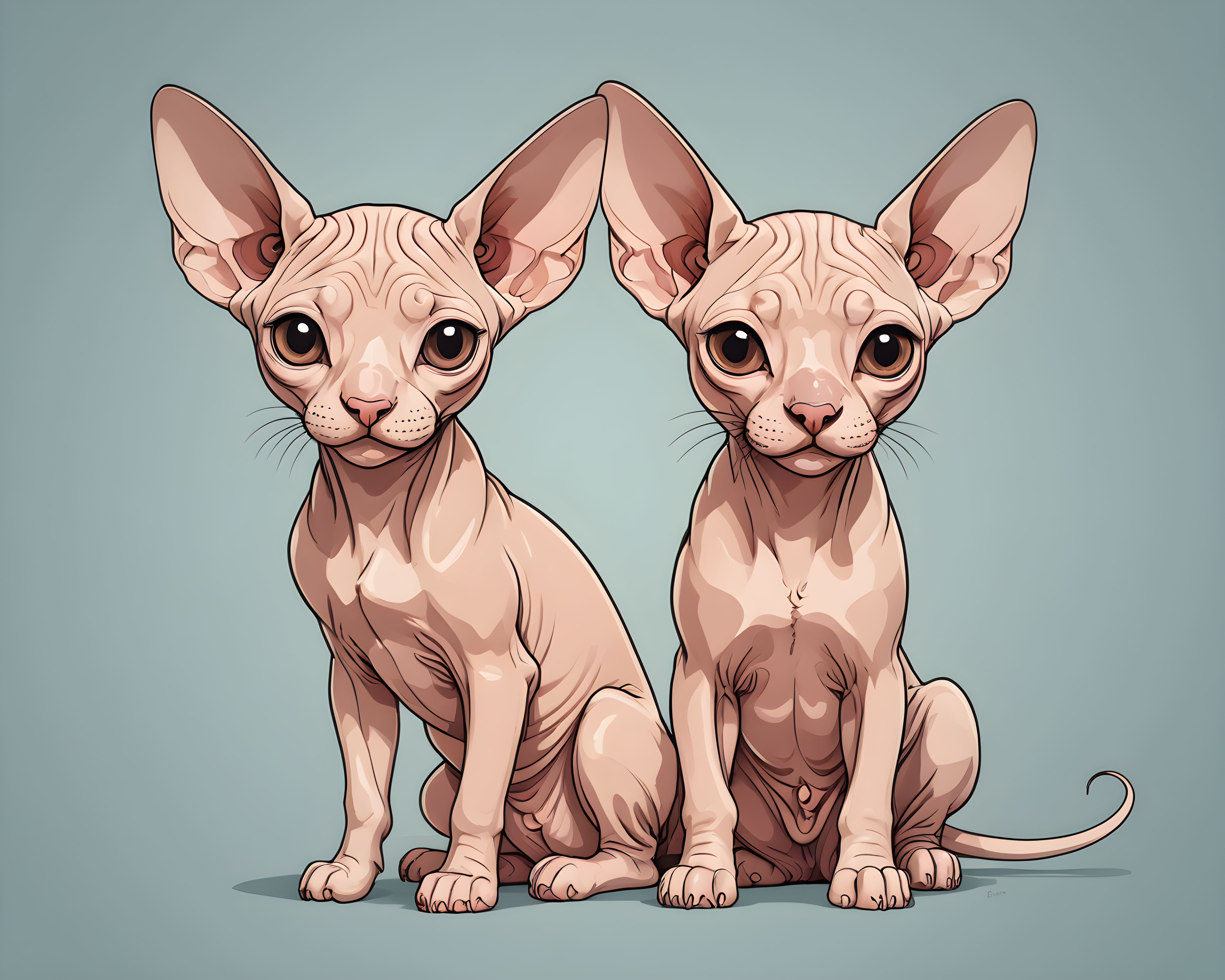 Sphynx — Line Art (Cute)