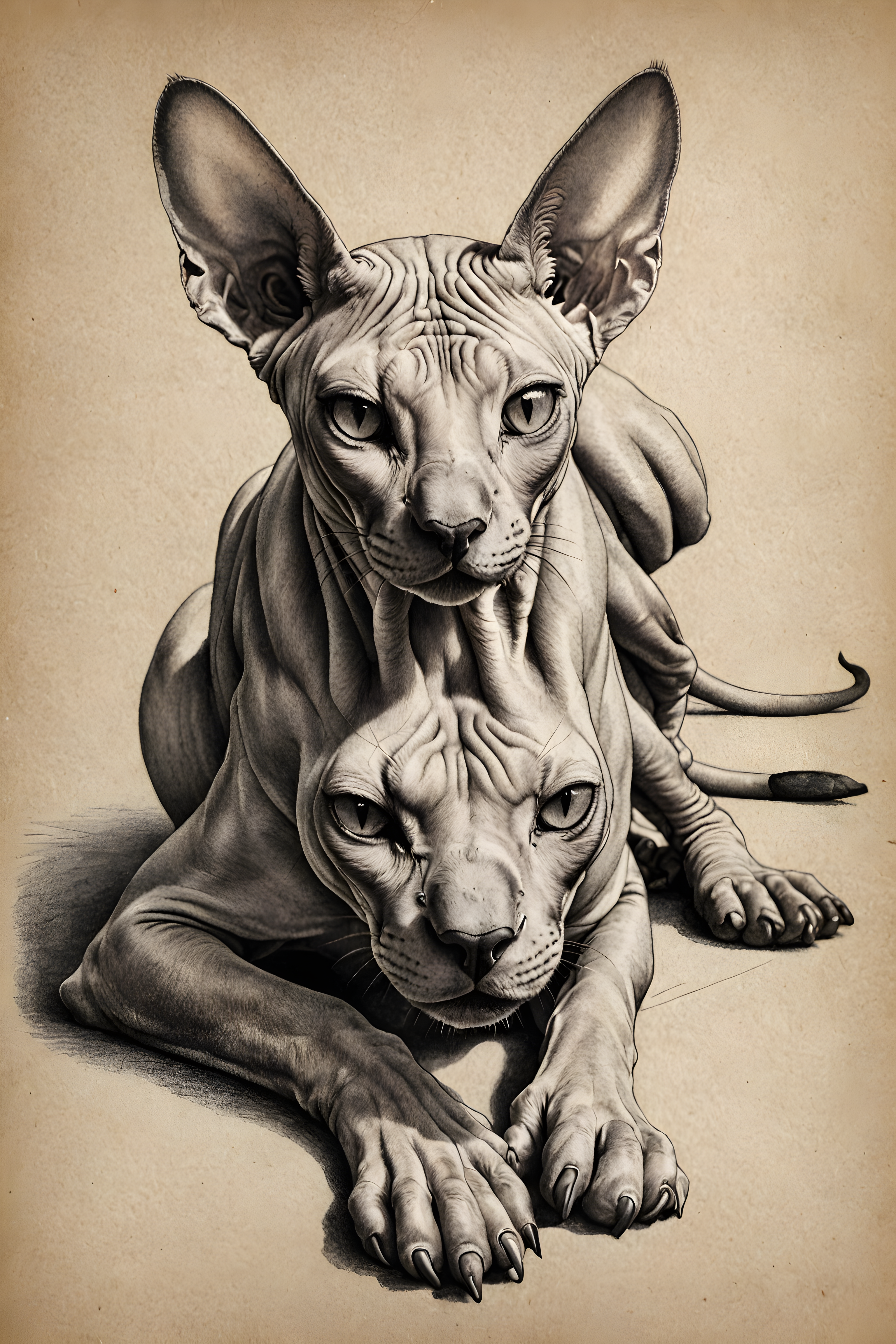 Sphynx — Pencil Sketch (Motivational)