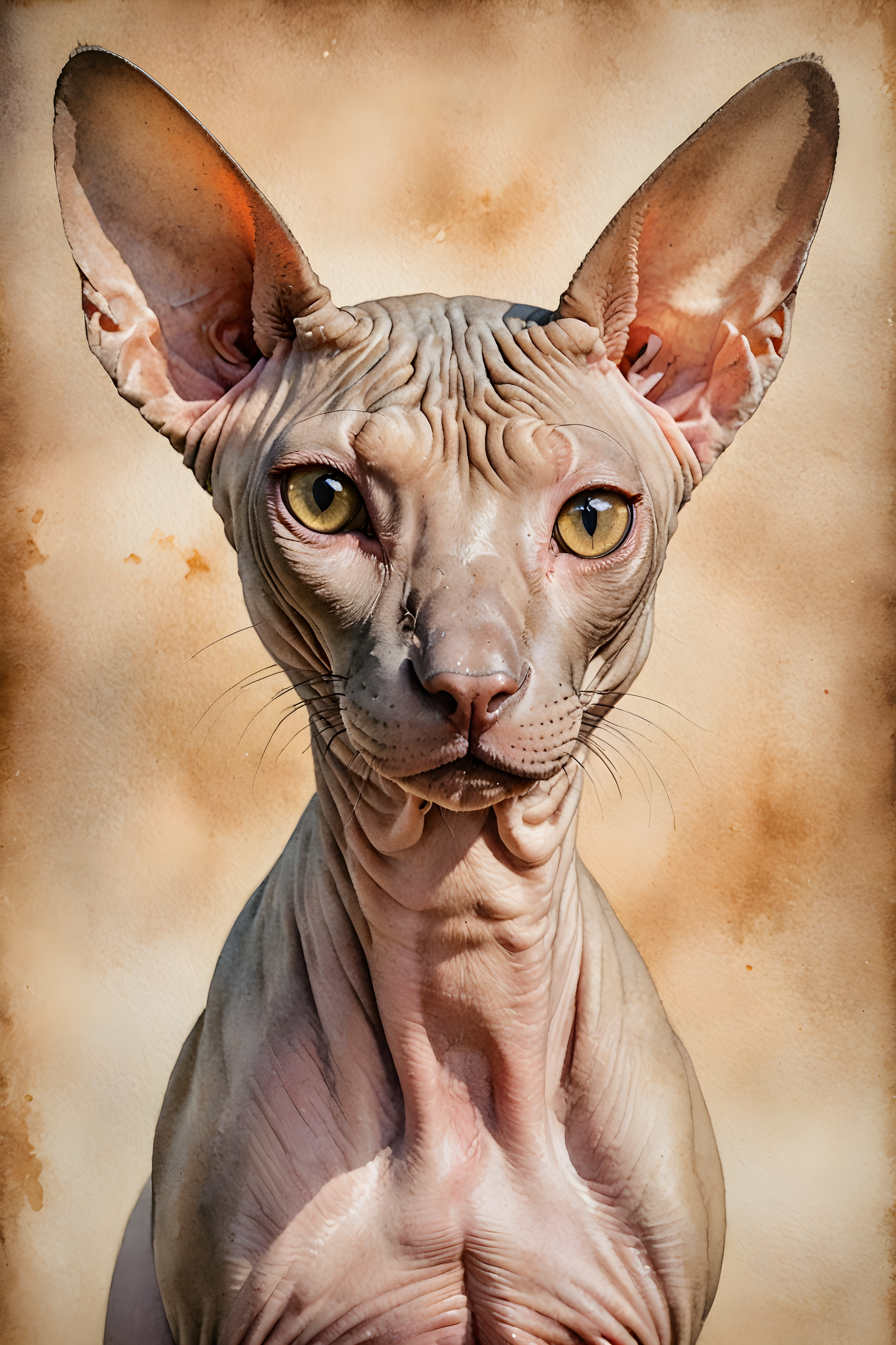 Sphynx — Watercolor (Emotional)
