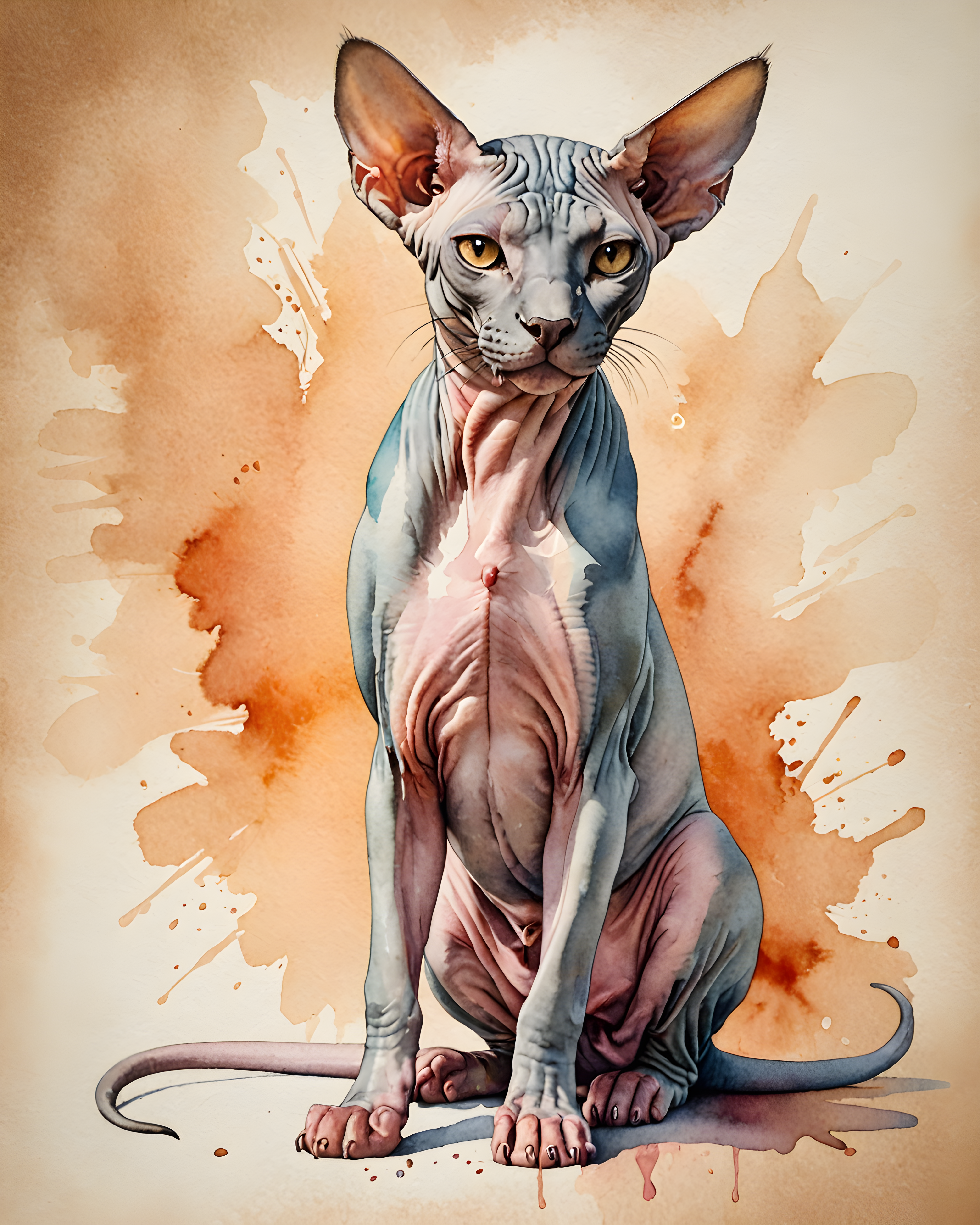 Sphynx — Watercolor (Energetic)