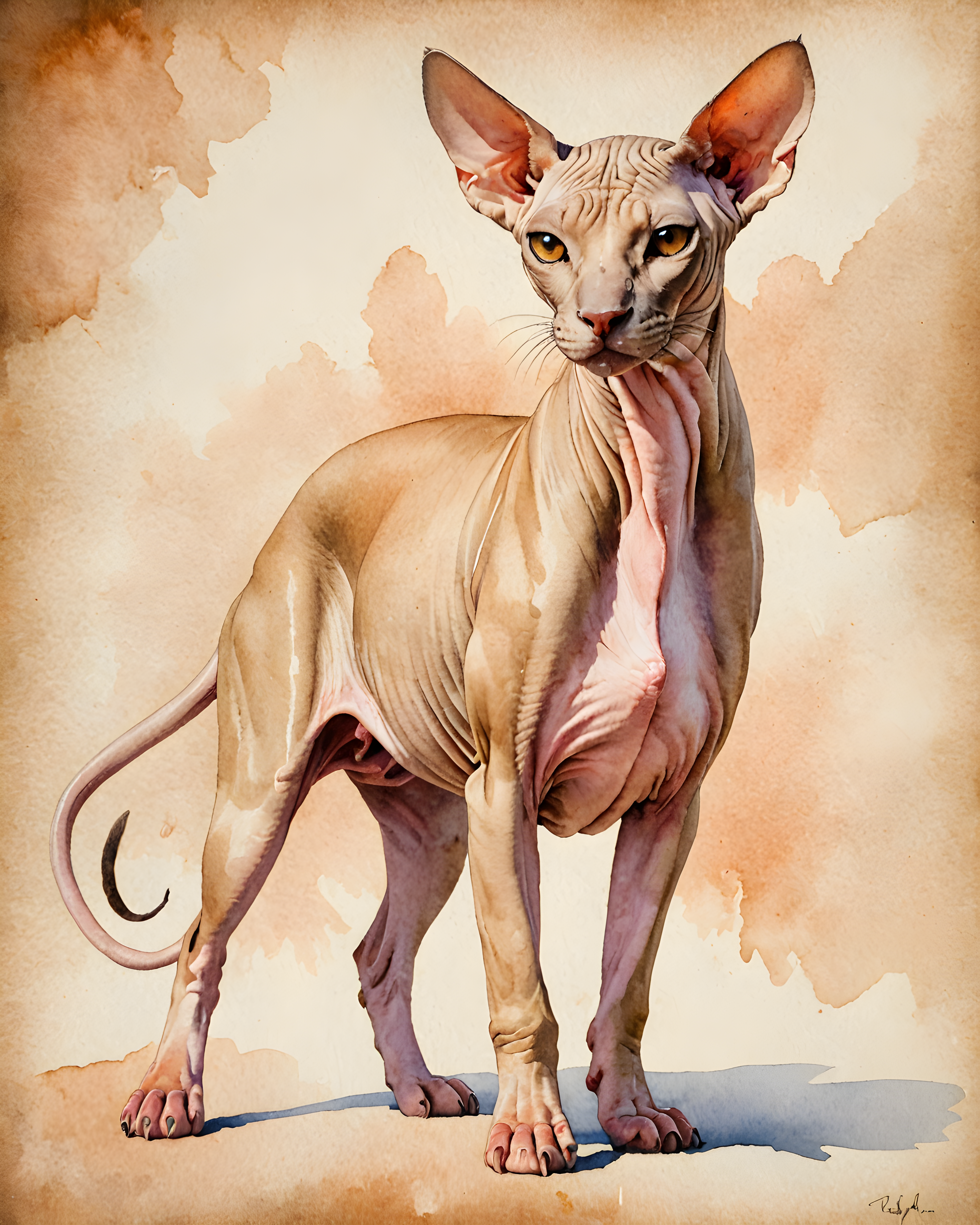 Sphynx — Watercolor (Energetic)