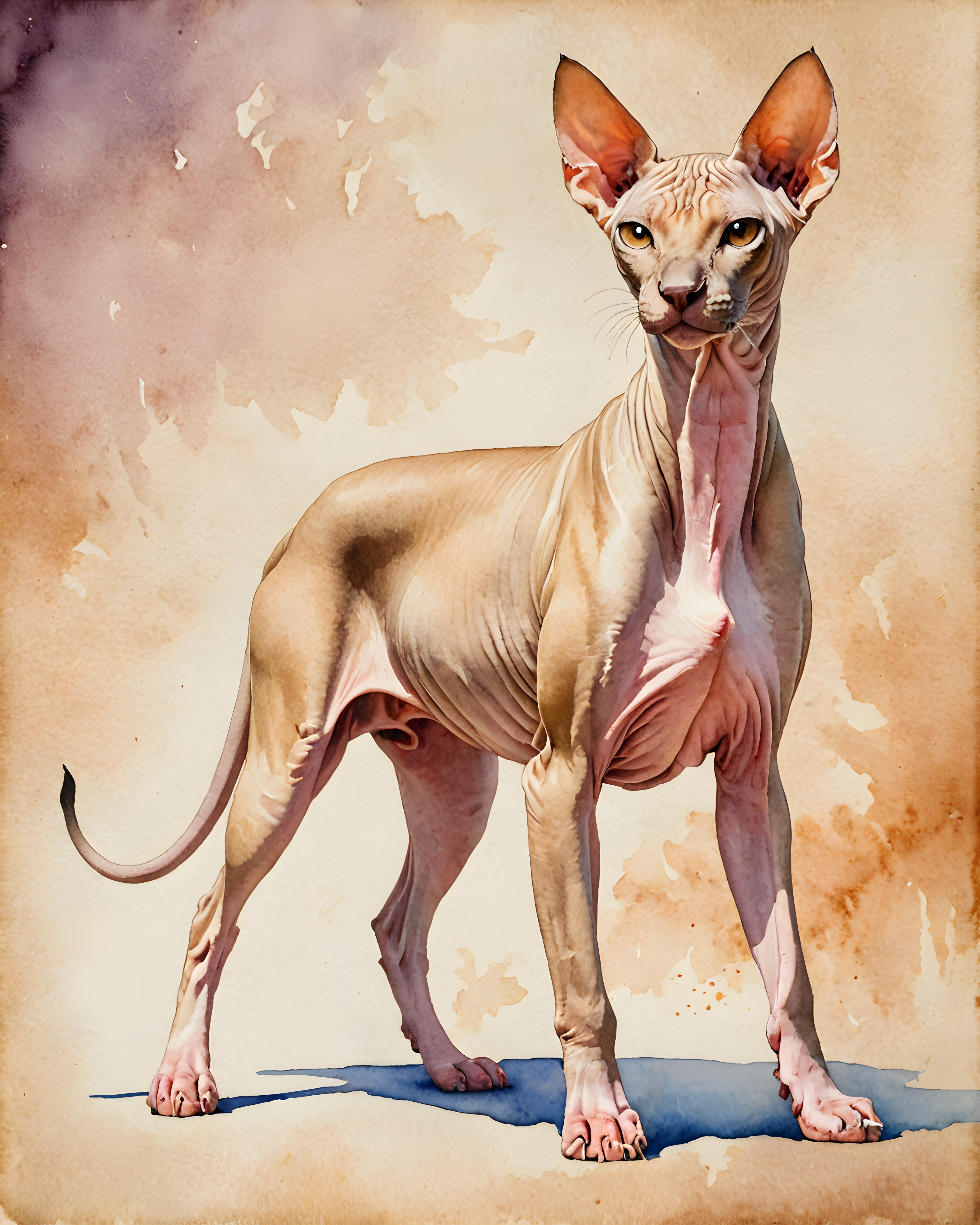Sphynx — Watercolor (Energetic)