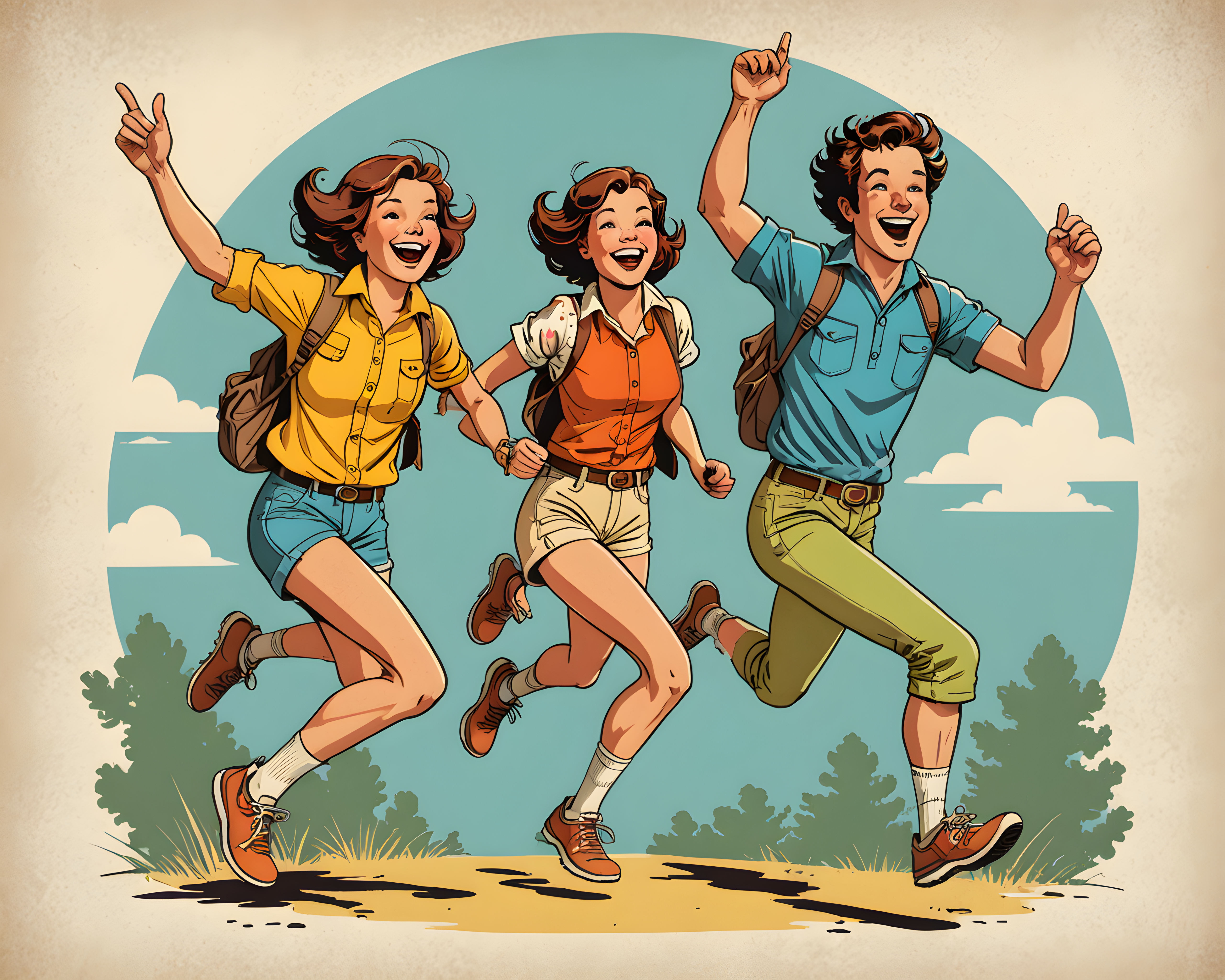 Adventure Buddies — Retro (Happy)