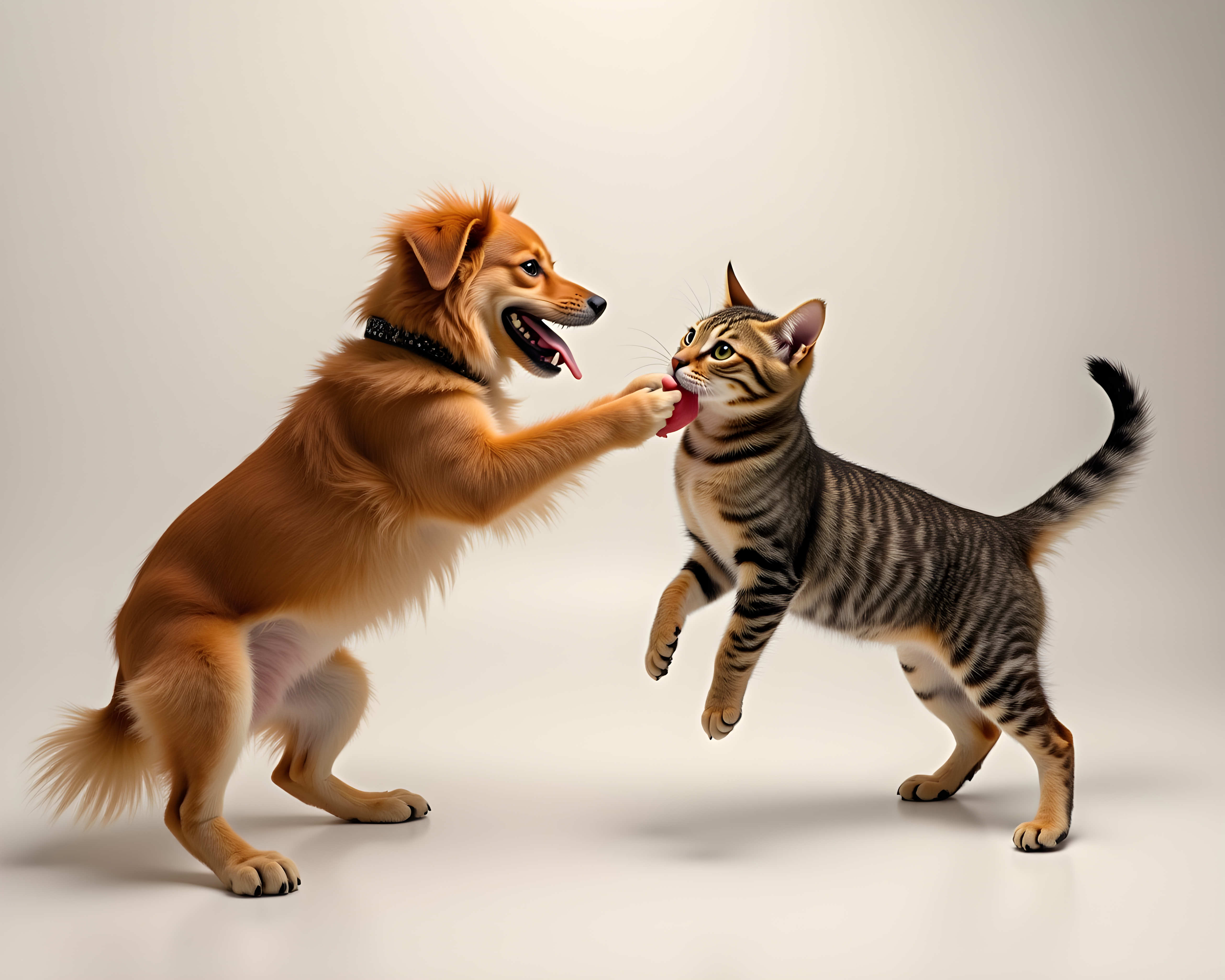 Cat And Dog Pair — Realistic (Playful)