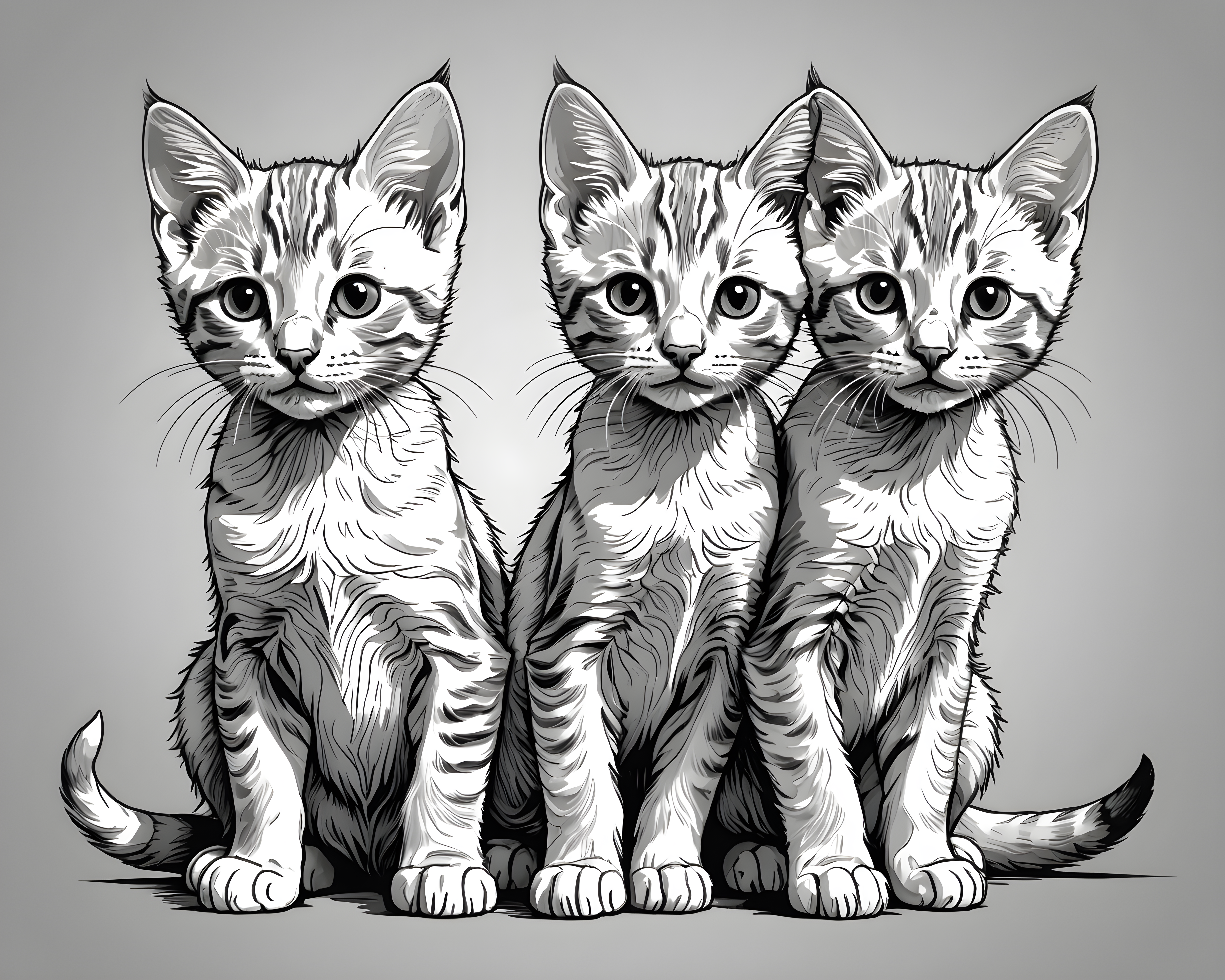 Kitten Couple — Line Art (Savage)