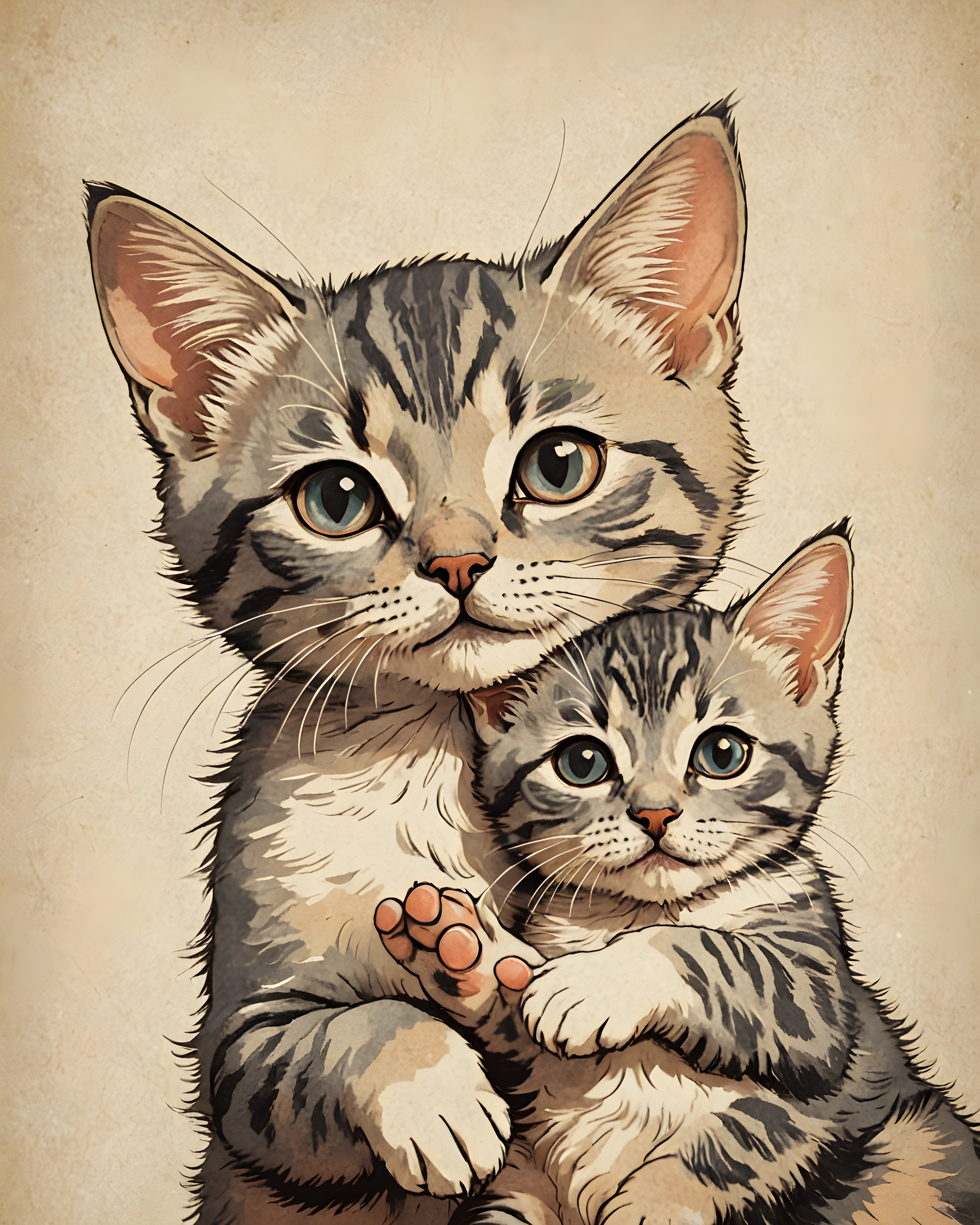 Kitten Couple — Retro (Cute)